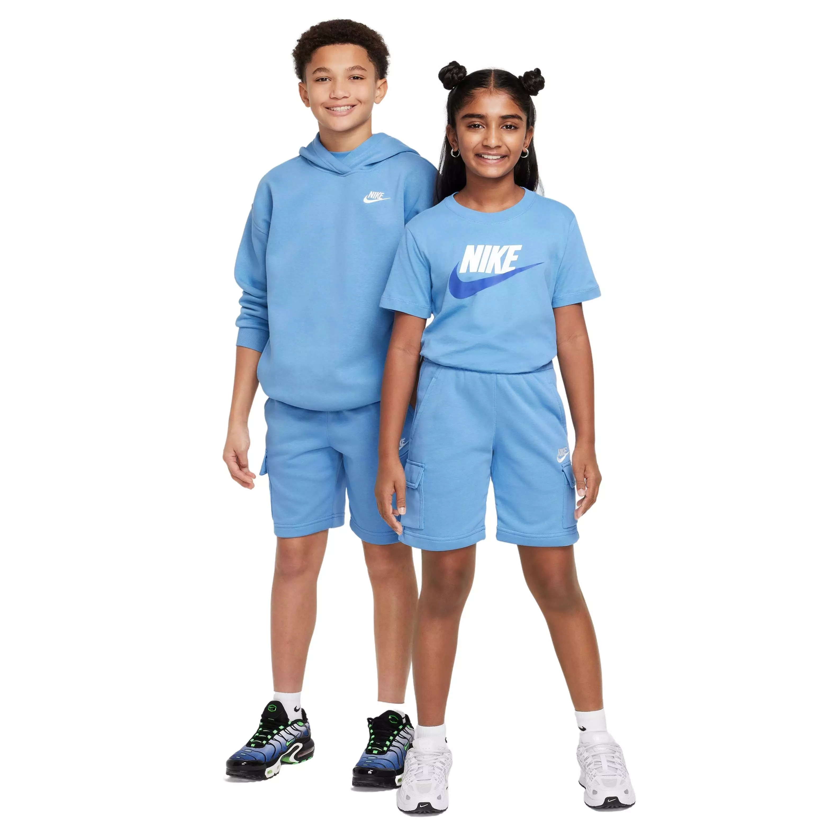 Nike Big Kids' Sportswear Club French Terry LB Cargo Shorts - BLUE