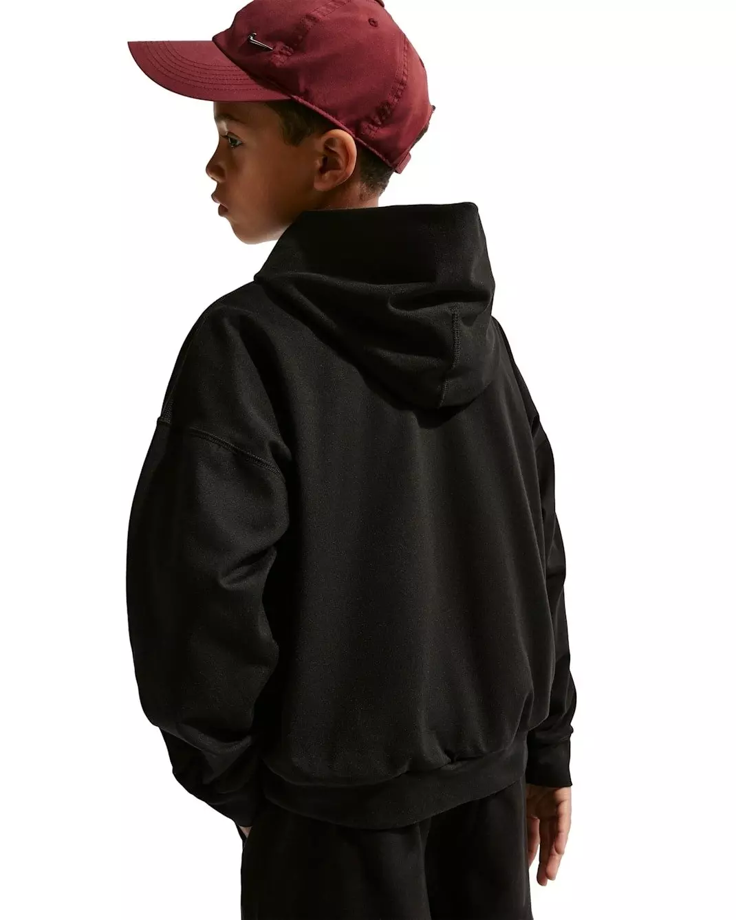 Nike Big Boys' Pro Dri-FIT Fleece Pullover Hoodie - Black - BLACK