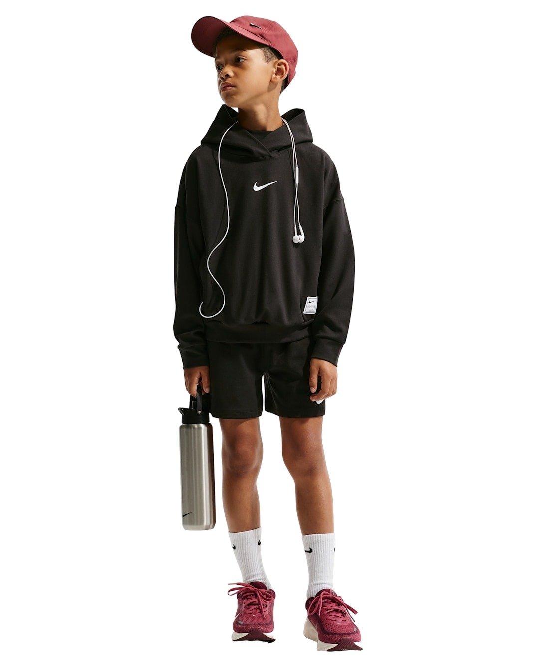 Nike Pro Dri-FIT Fleece Big Boys' Black Pullover Hoodie