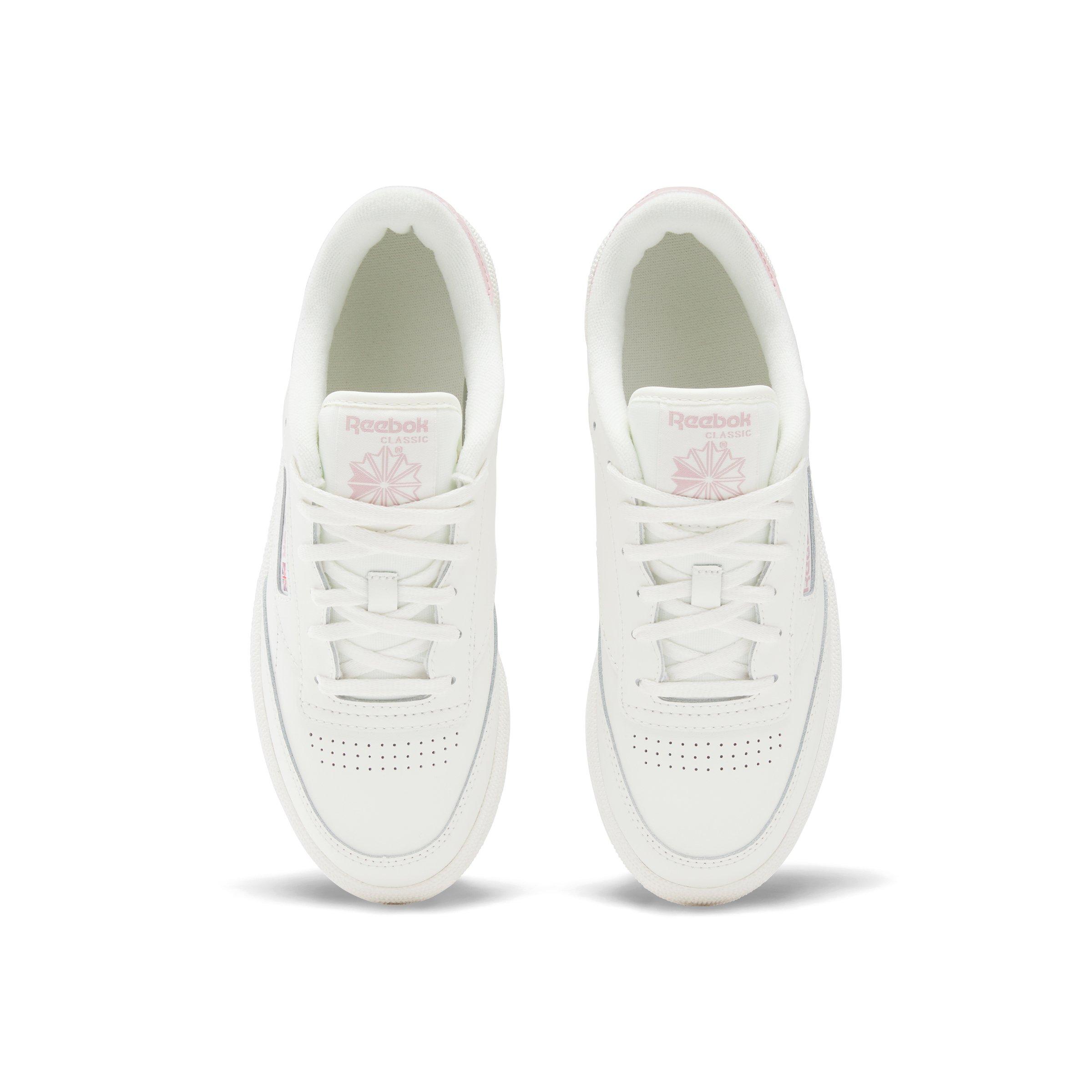 Reebok Club C "White/Pink" Grade School Girls' Shoe - WHITE/PINK Thumbnail View 4