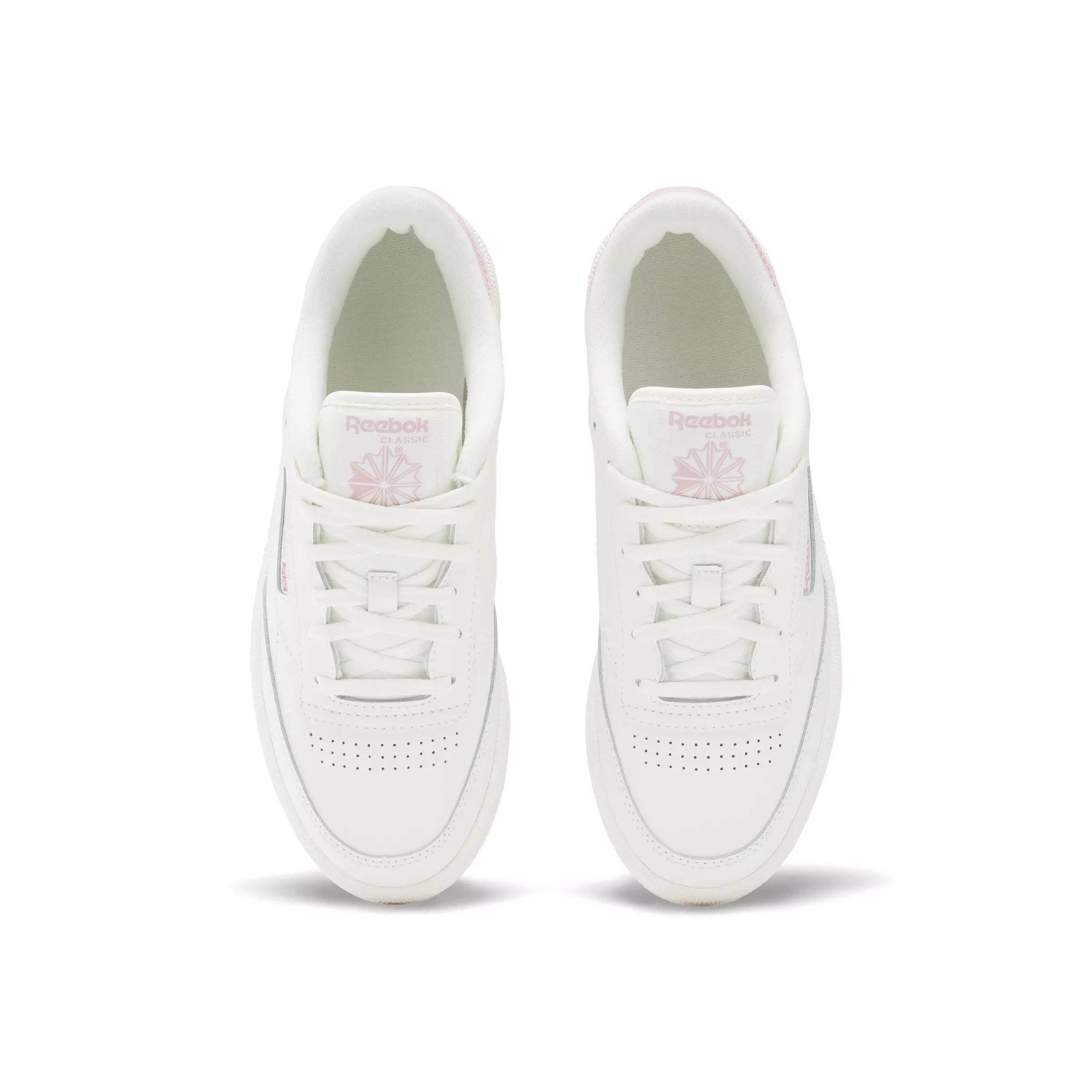 Reebok Club C "White/Pink" Grade School Girls' Shoe - WHITE/PINK