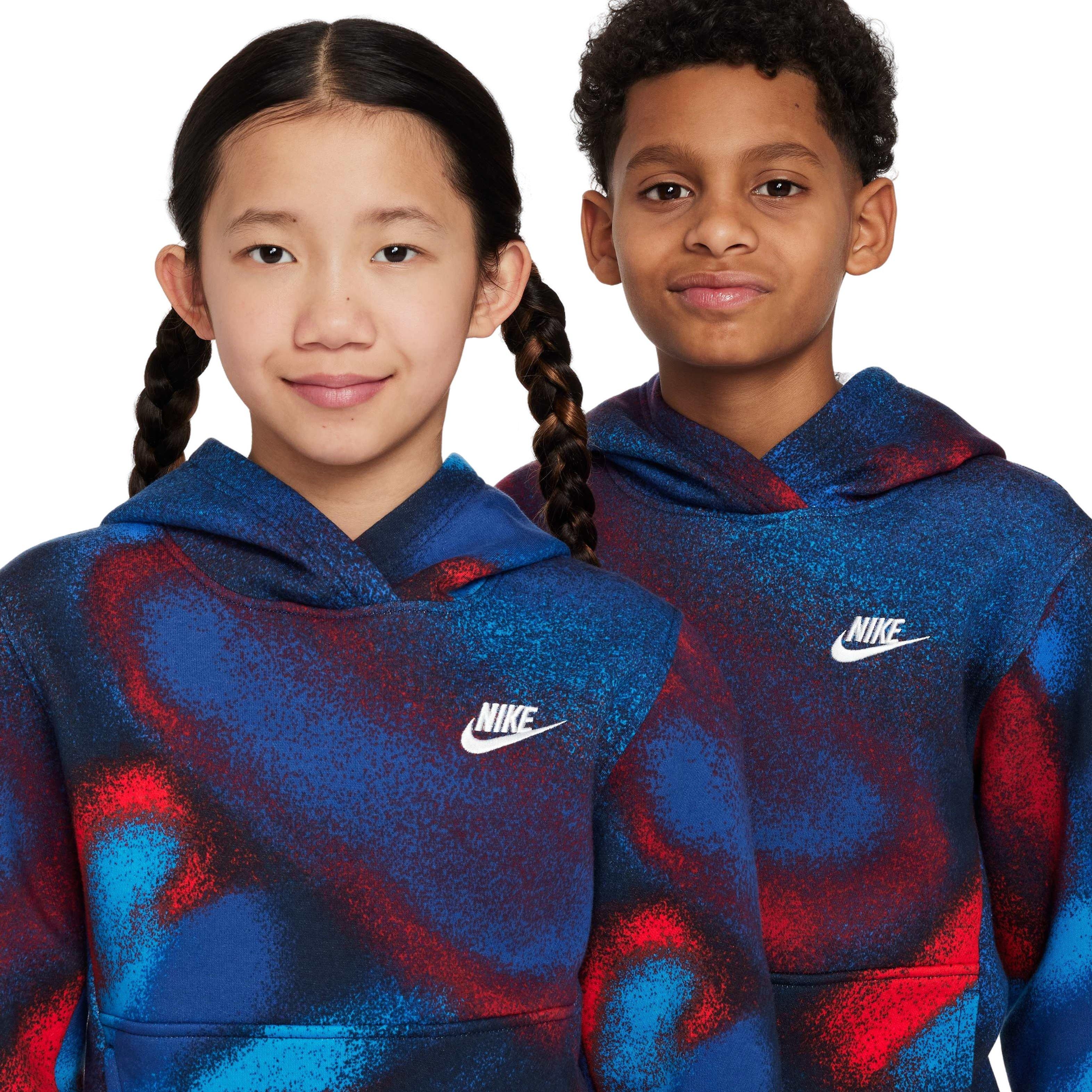 Nike Big Kids' Sportswear Club Fleece Hoodie - DK BLUE Thumbnail View 3