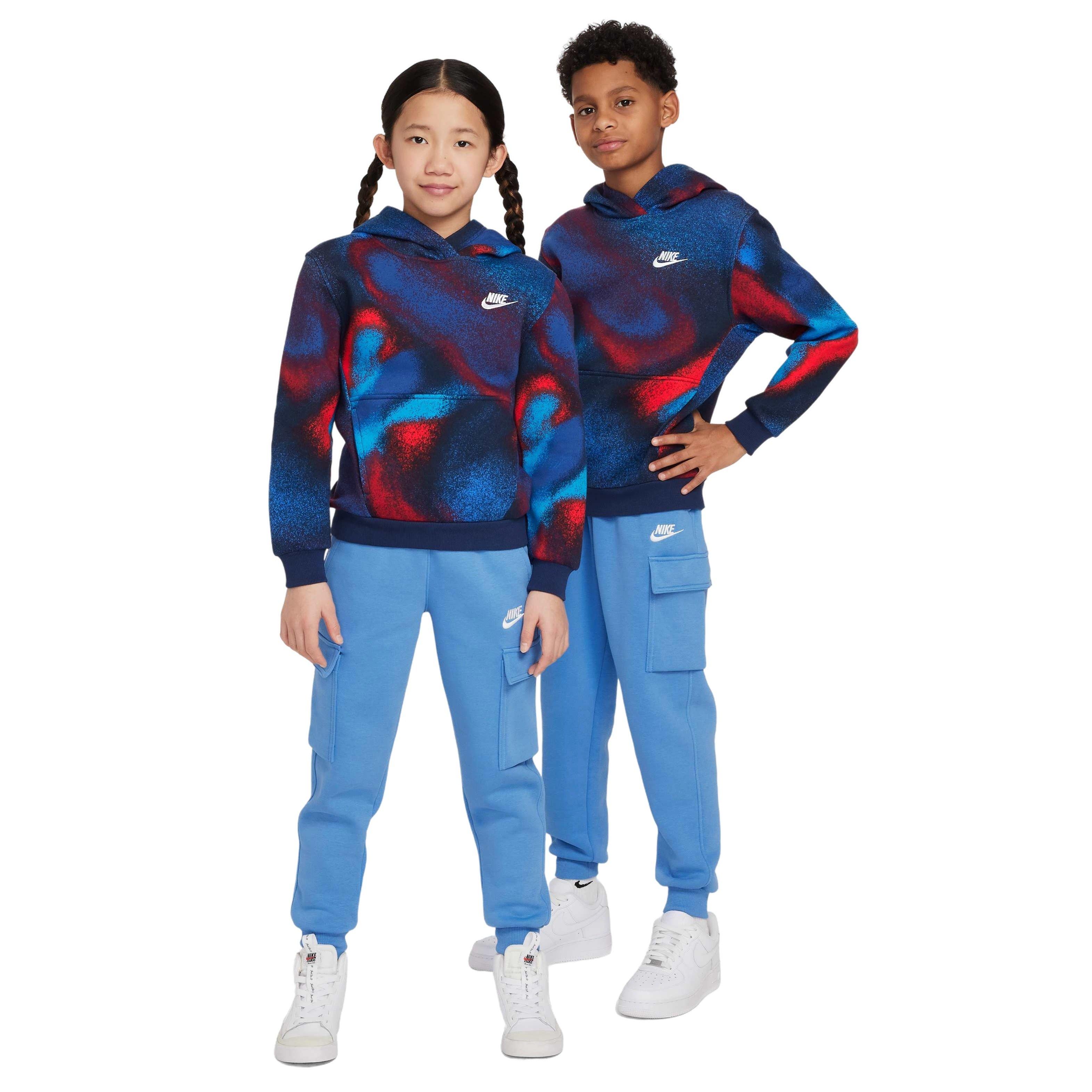 Nike Big Kids' Sportswear Club Fleece Hoodie - DK BLUE Thumbnail View 7