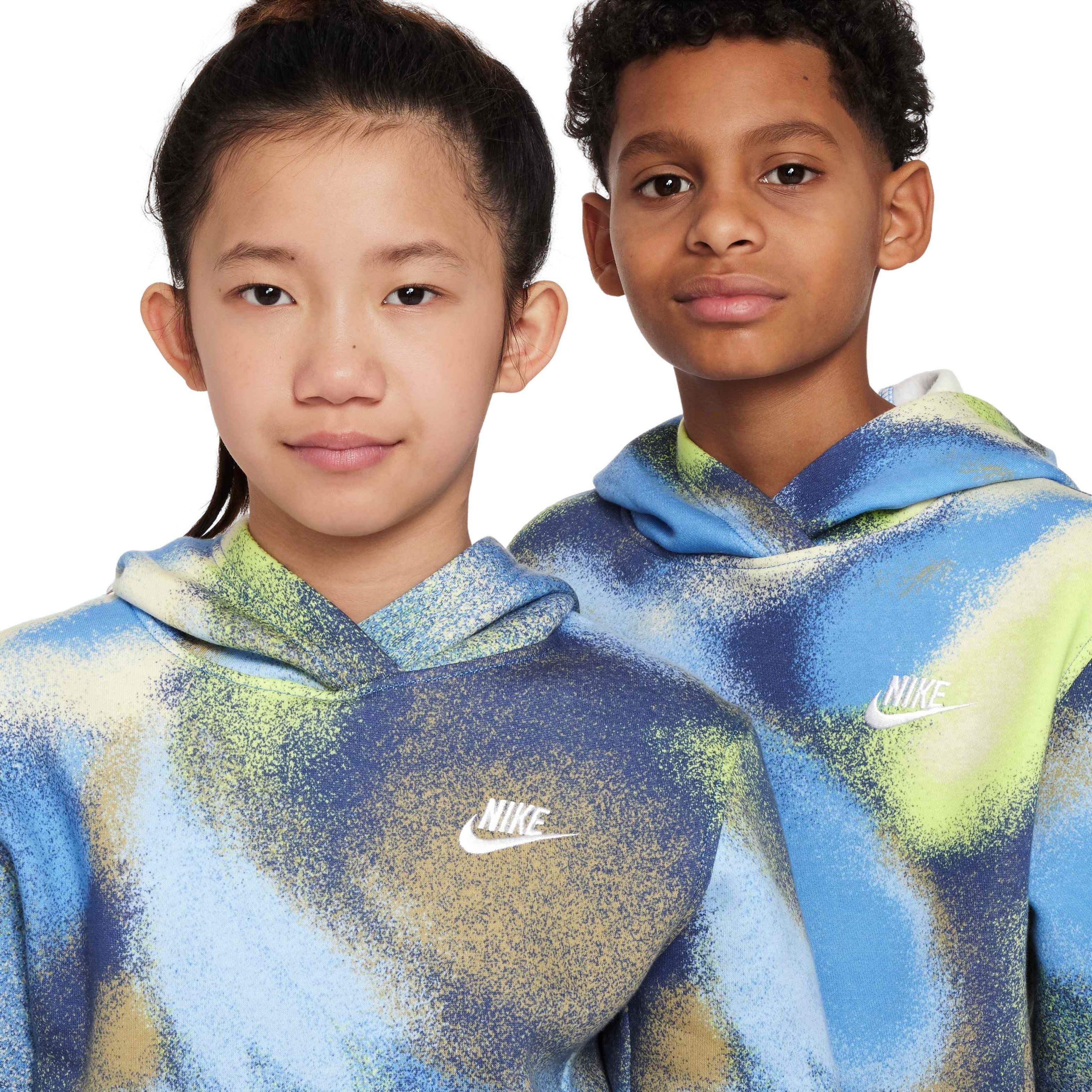 Nike Big Kids' Sportswear Club Fleece Hoodie - BLUE Thumbnail View 3