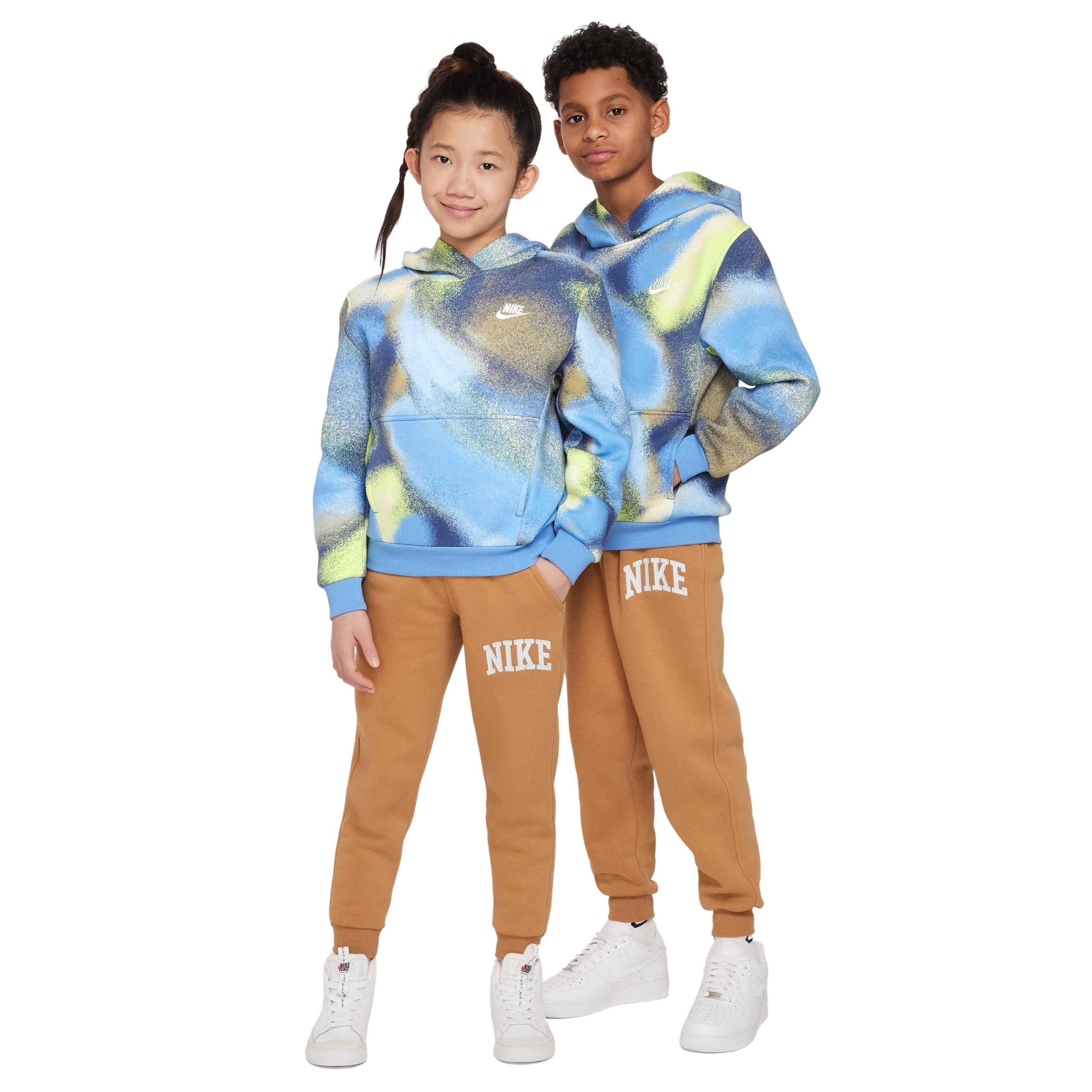 Nike Big Kids' Sportswear Club Fleece Hoodie - BLUE Thumbnail View 7