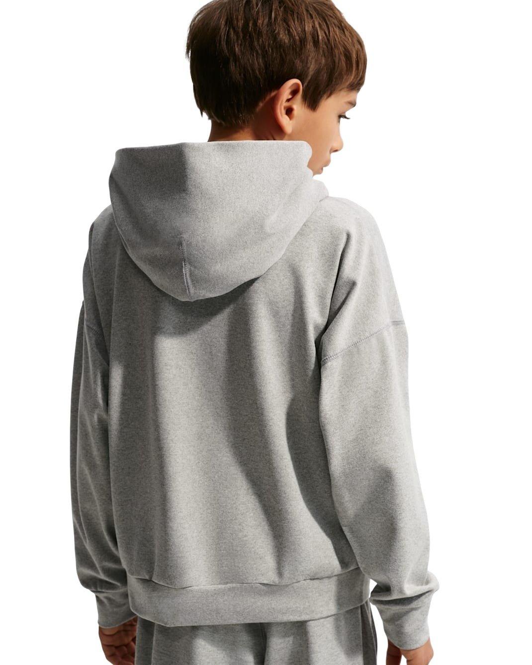 Nike Big Boys' Pro Dri-FIT Fleece Pullover Hoodie - Grey - GREY Thumbnail View 2