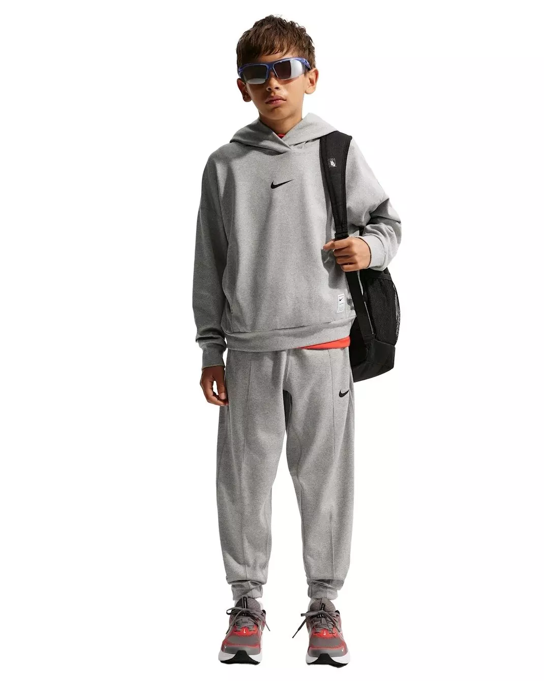 Nike Big Boys' Pro Dri-FIT Fleece Pullover Hoodie - Grey - GREY