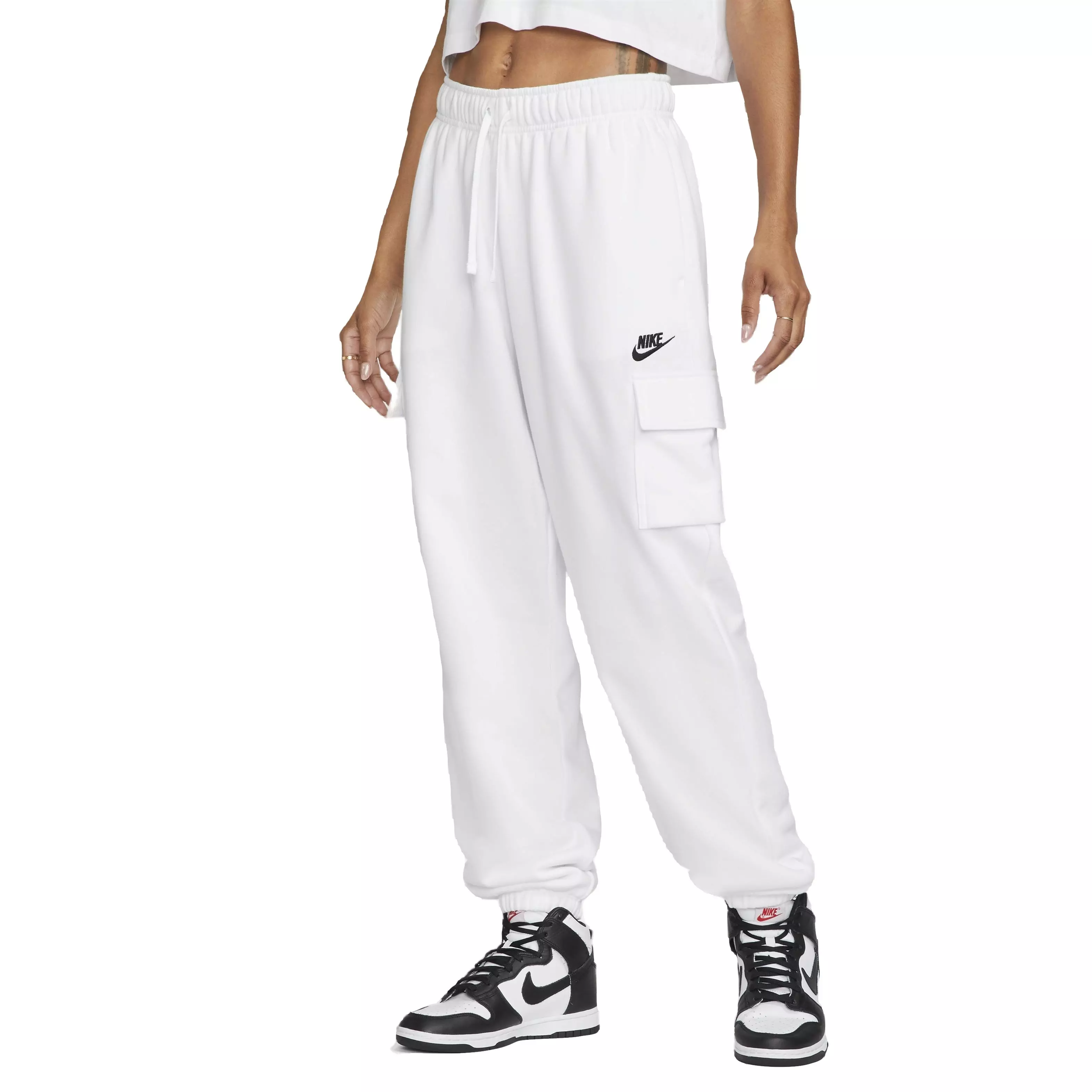 Nike Women's Sportswear Club Fleece Mid-Rise Oversized Cargo Sweatpants - PINK