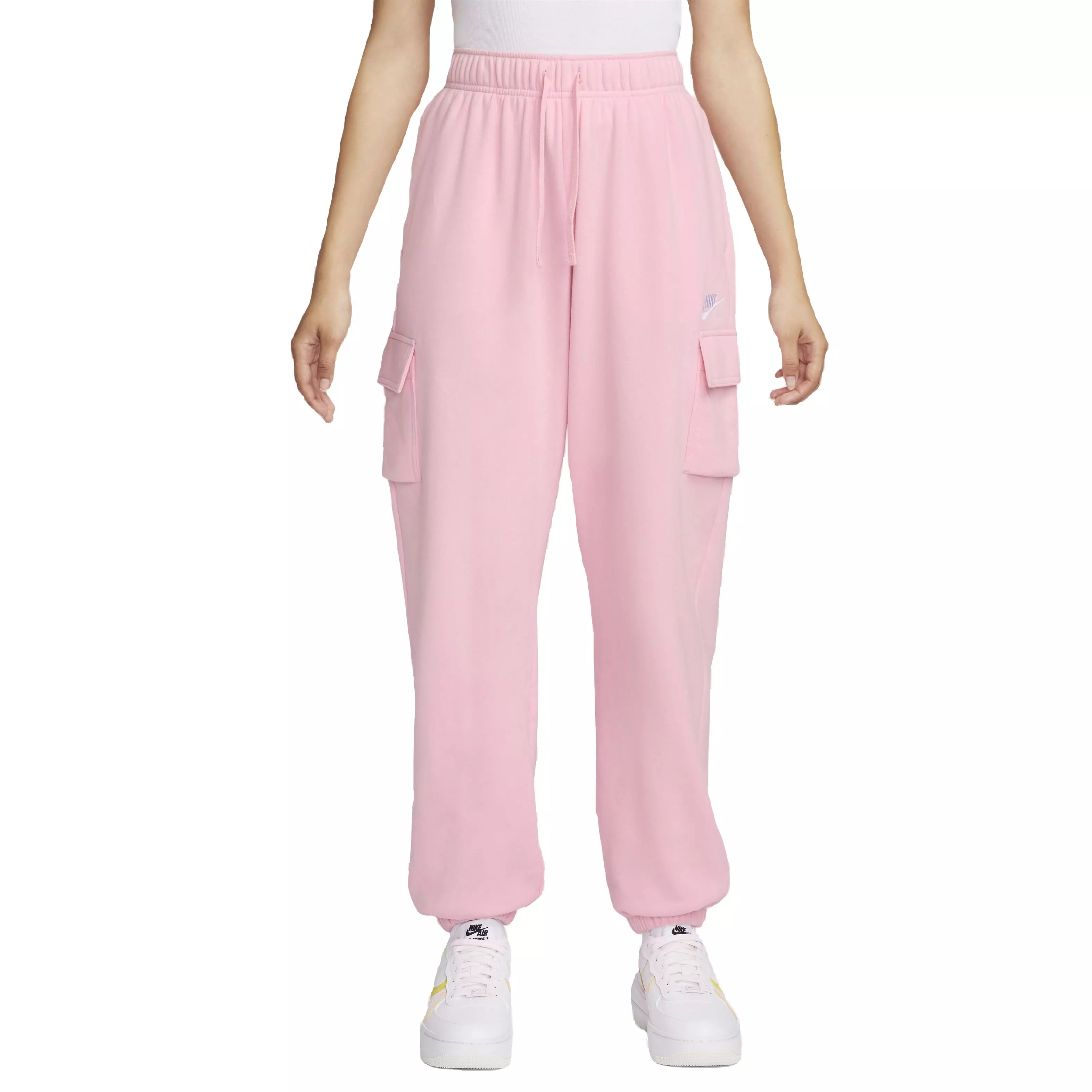 Buy Nike NSW Club Fleece Mid Rise Cargo Joggers In Pink