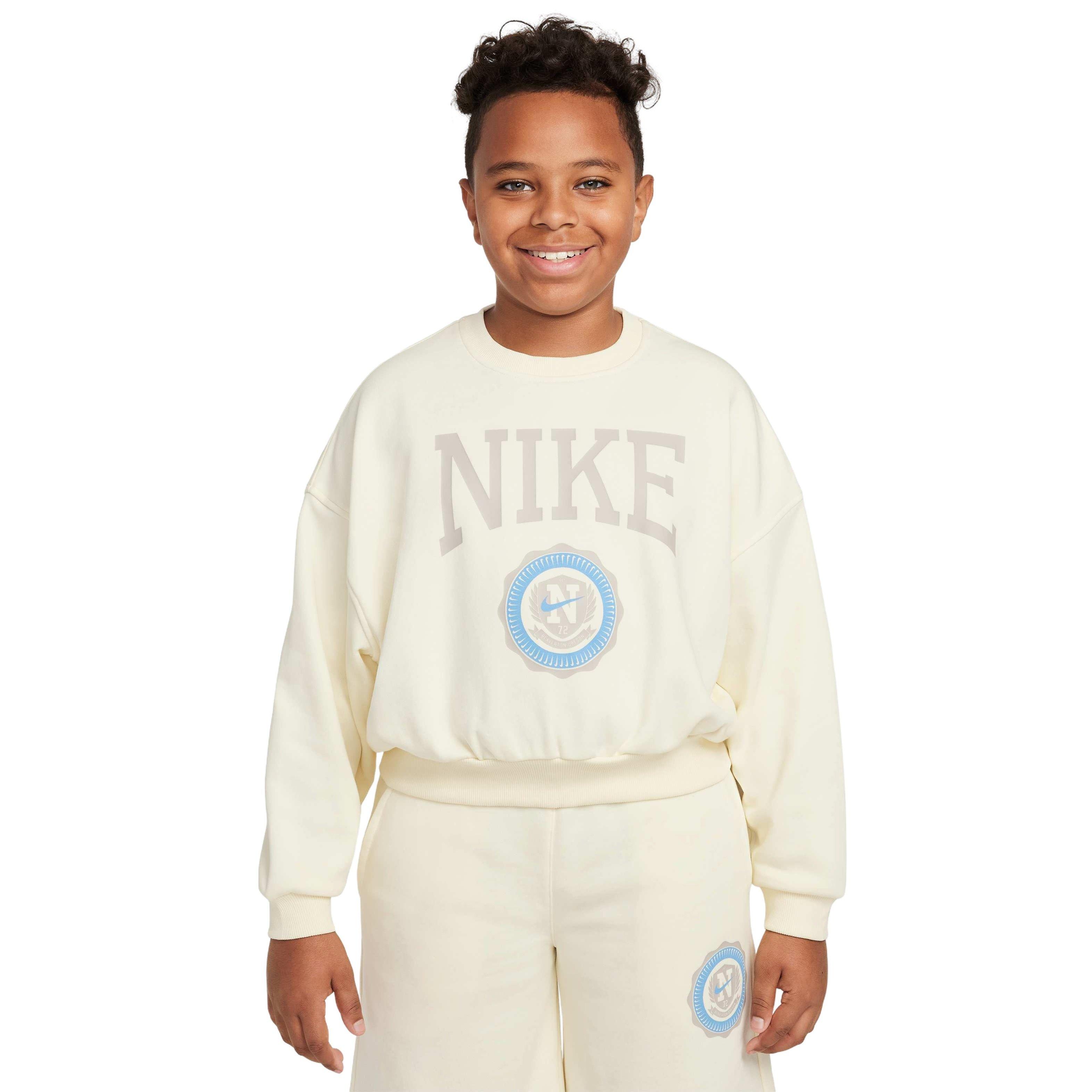 Nike Sportswear Club French Terry Big Girls' Crew-Neck Sweatshirt