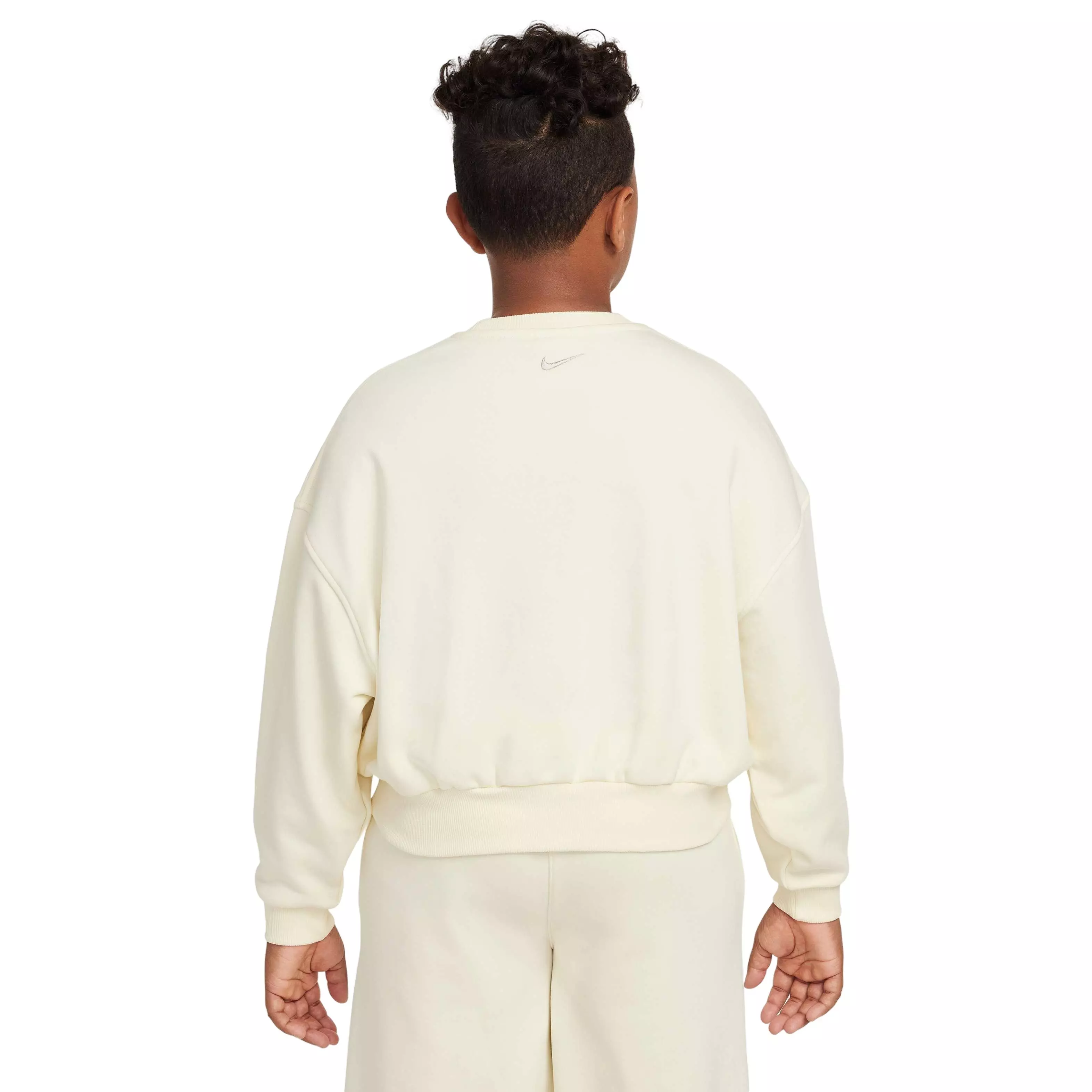 Nike Big Girls' Sportswear Club French Terry Crew-Neck Sweatshirt - WHITE