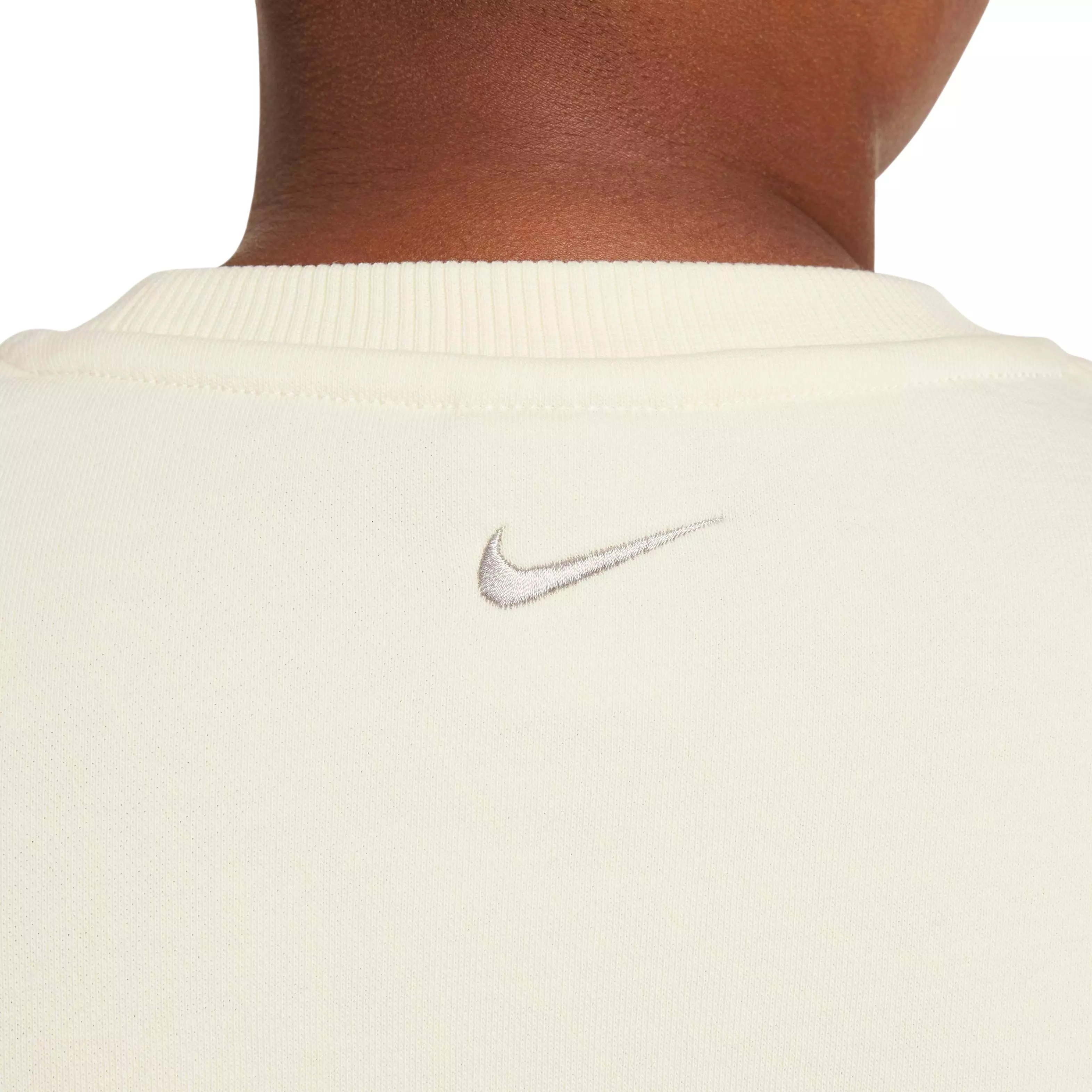 Nike Big Girls' Sportswear Club French Terry Crew-Neck Sweatshirt - WHITE