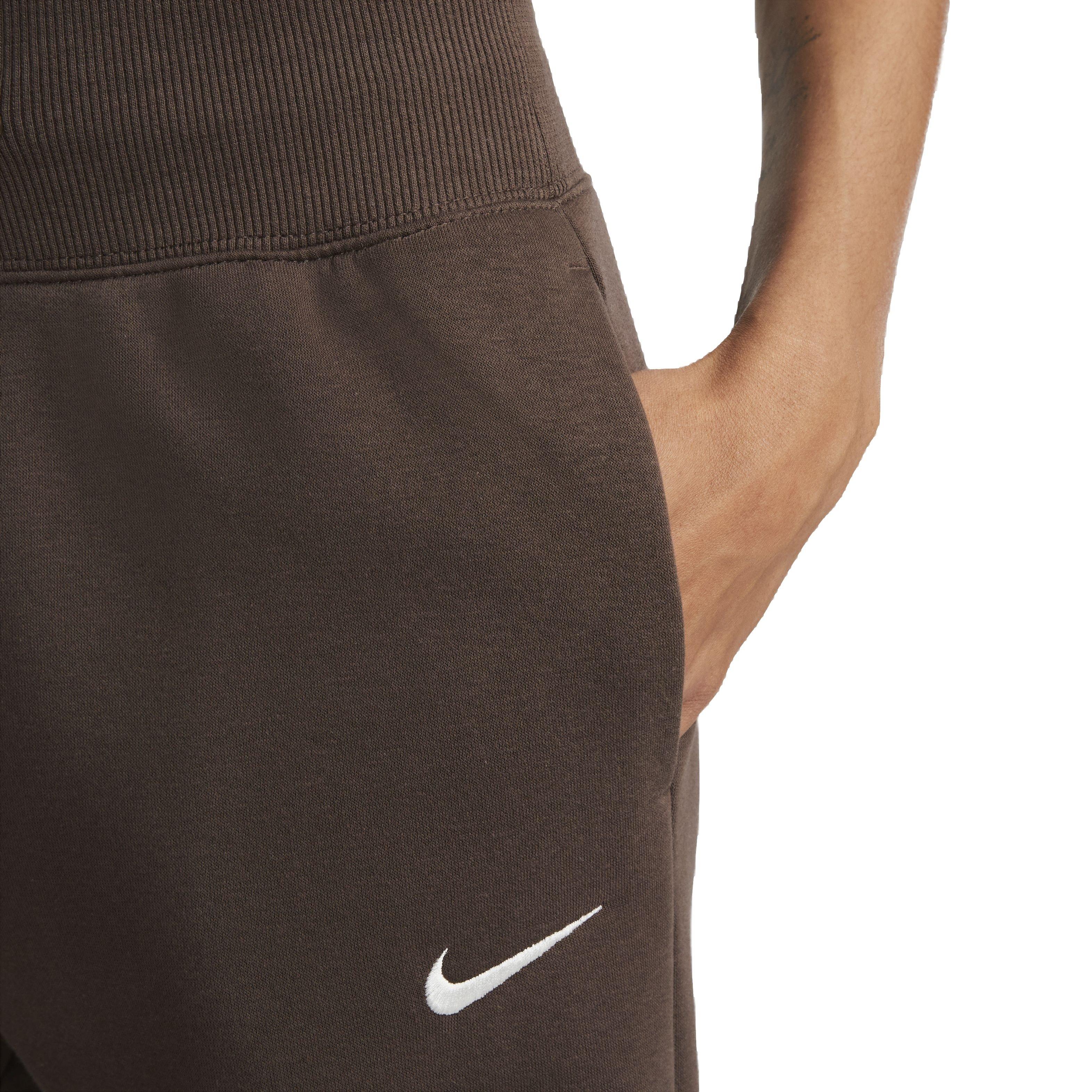 Nike Women's Sportswear Phoenix Fleece Wide-Leg High-Rise Sweatpants - BROWN Thumbnail View 4