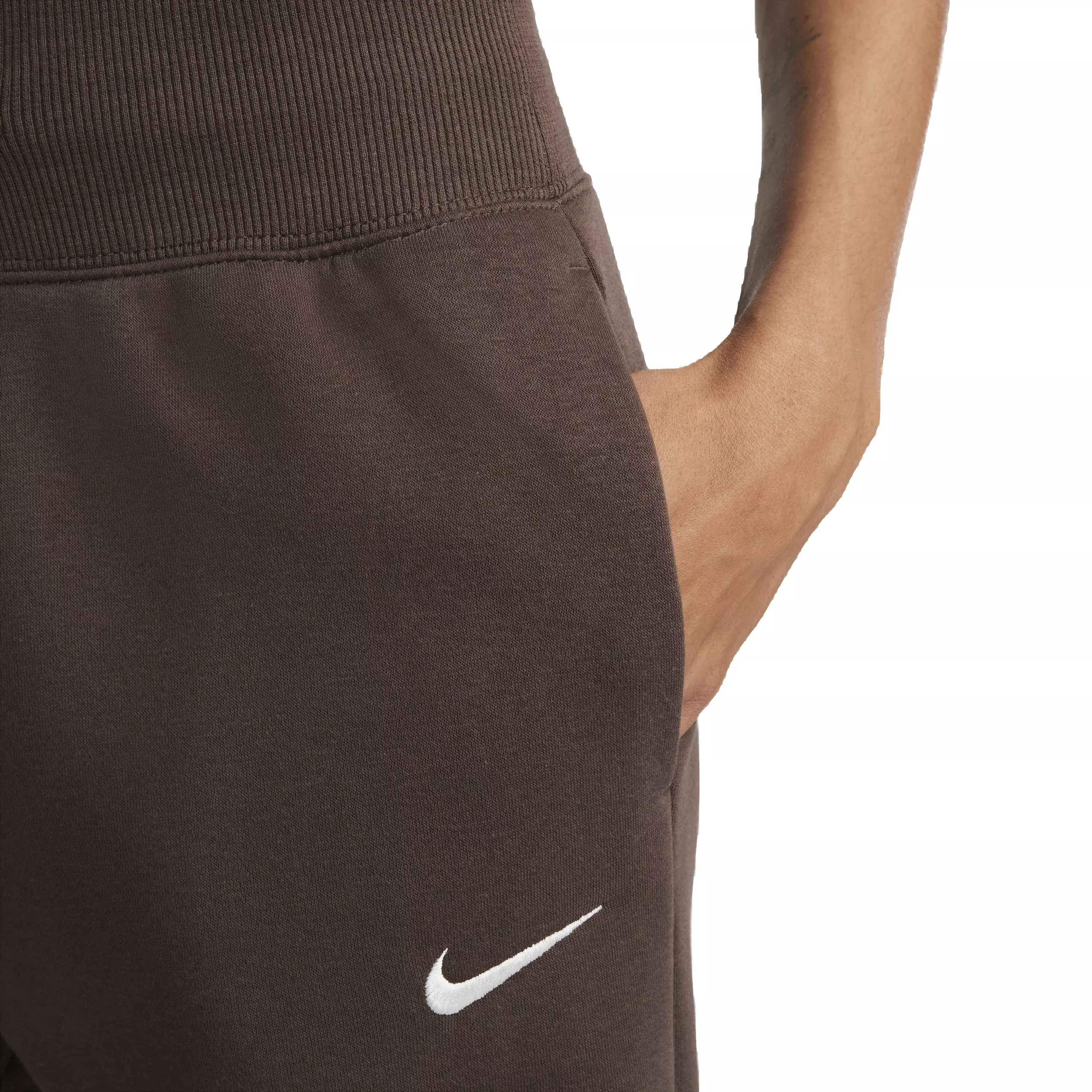 Nike Women's Sportswear Phoenix Fleece Wide-Leg High-Rise Sweatpants - BROWN