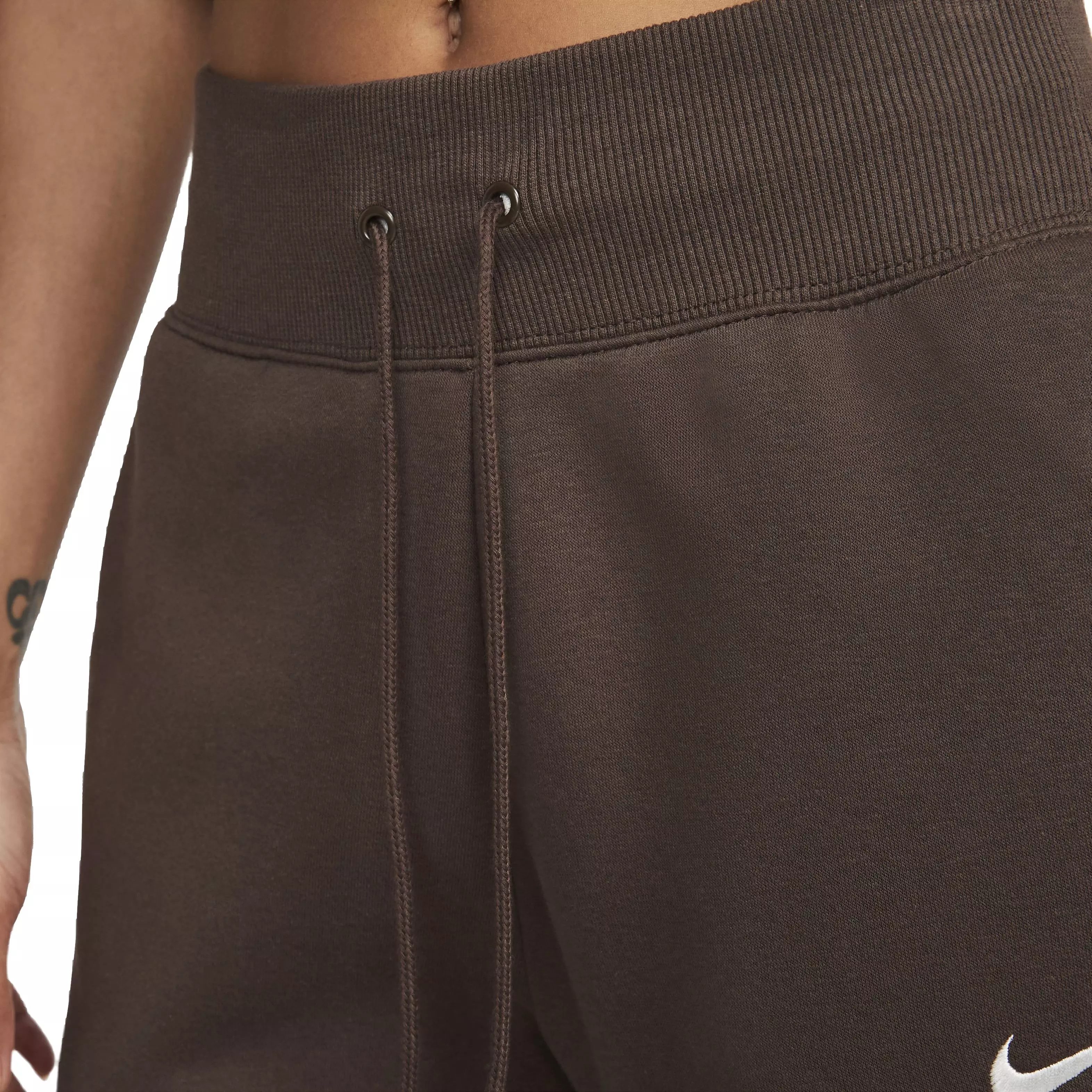 Nike Women's Sportswear Phoenix Fleece Wide-Leg High-Rise Sweatpants - BROWN