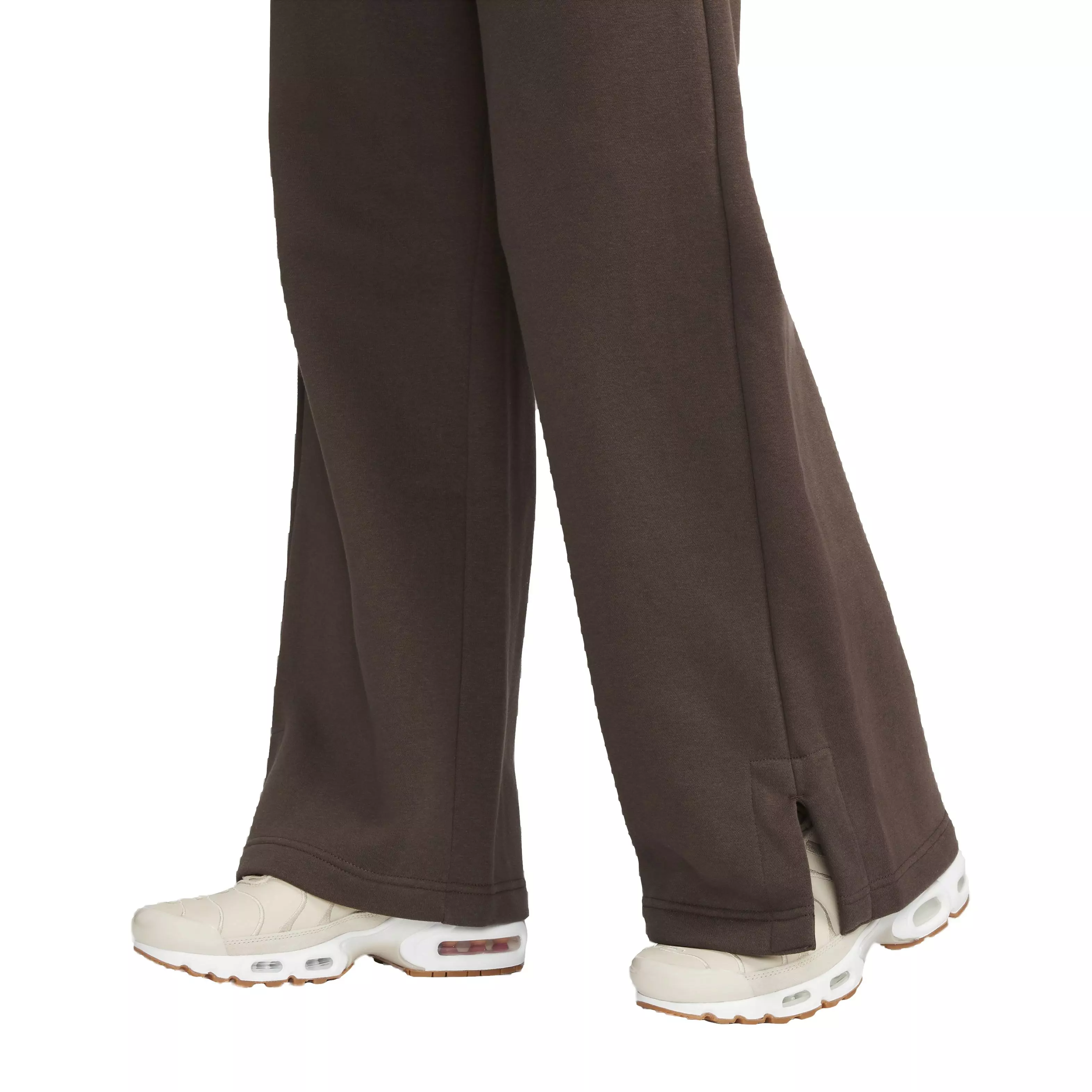 Nike Women's Sportswear Phoenix Fleece Wide-Leg High-Rise Sweatpants - BROWN