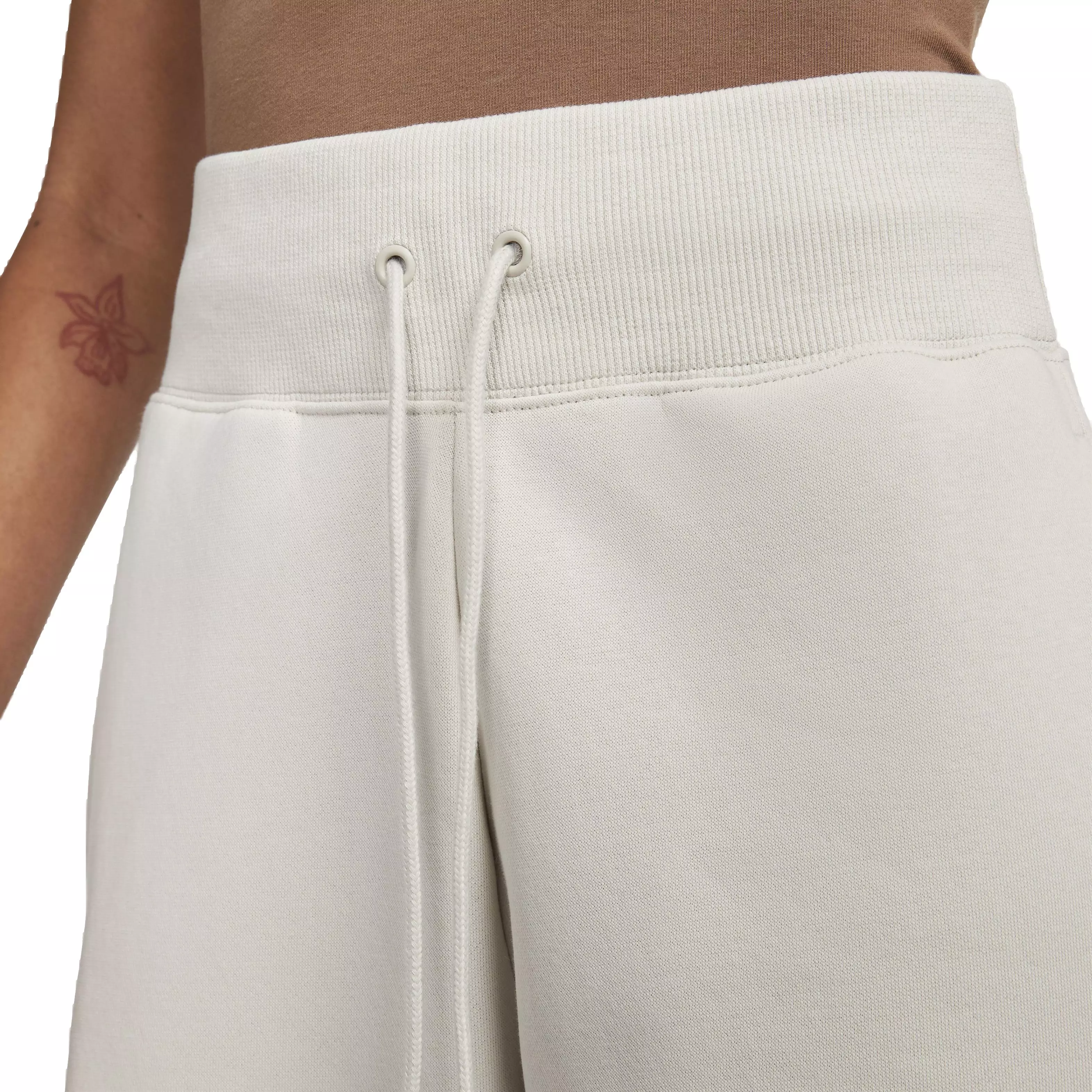 Nike Women's Sportswear Phoenix Fleece Wide-Leg High-Rise Sweatpants - LT BROWN