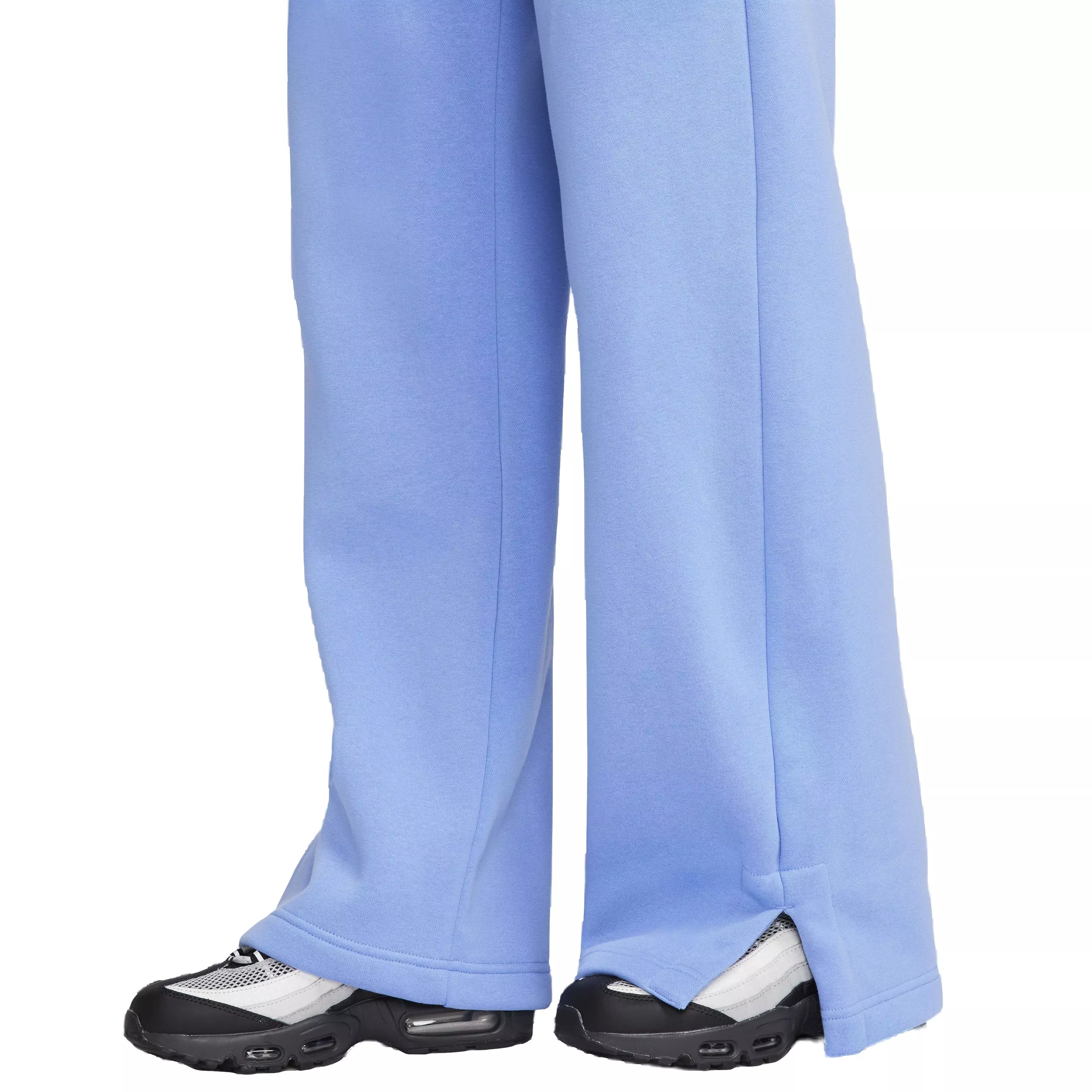 Nike Women's Sportswear Phoenix Fleece Wide-Leg High-Rise Sweatpants - BLUE