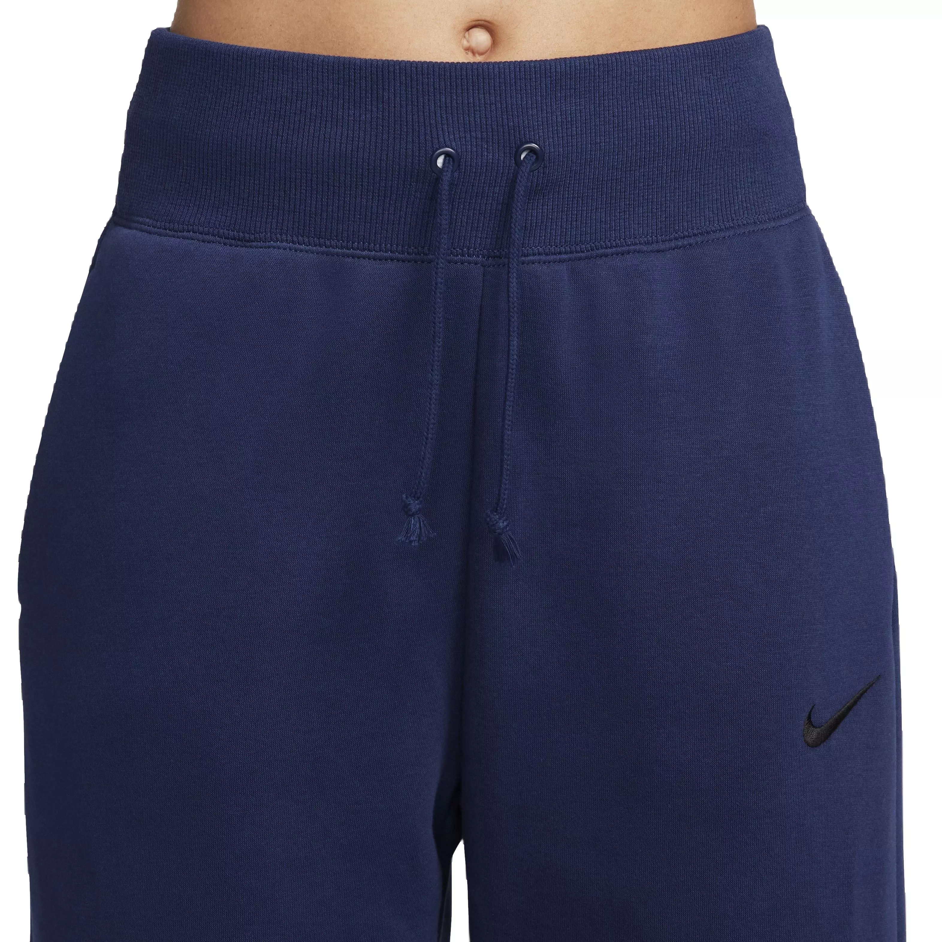 Nike Women's Sportswear Phoenix Fleece Wide-Leg High-Rise Sweatpants - NAVY