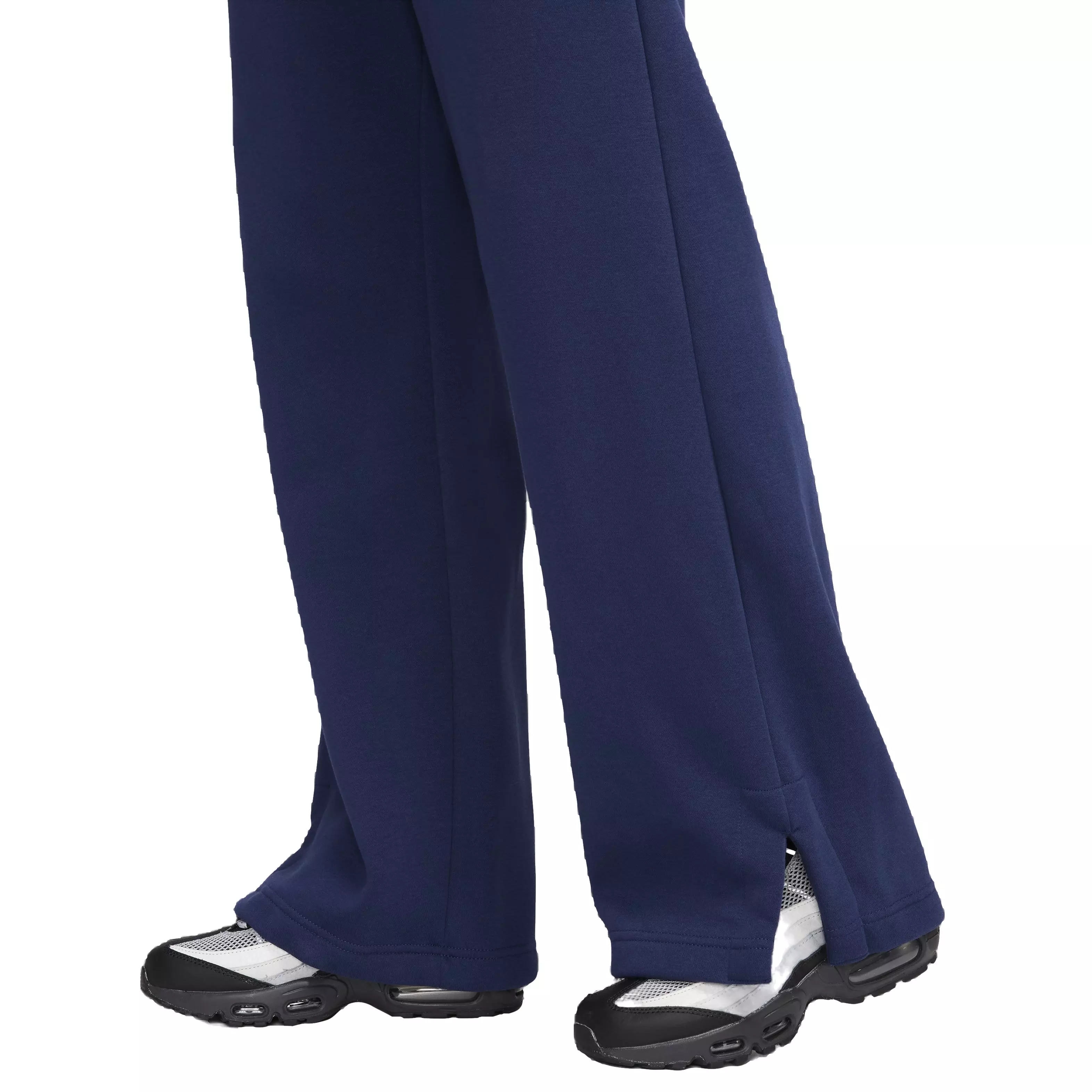 Nike Women's Sportswear Phoenix Fleece Wide-Leg High-Rise Sweatpants - NAVY