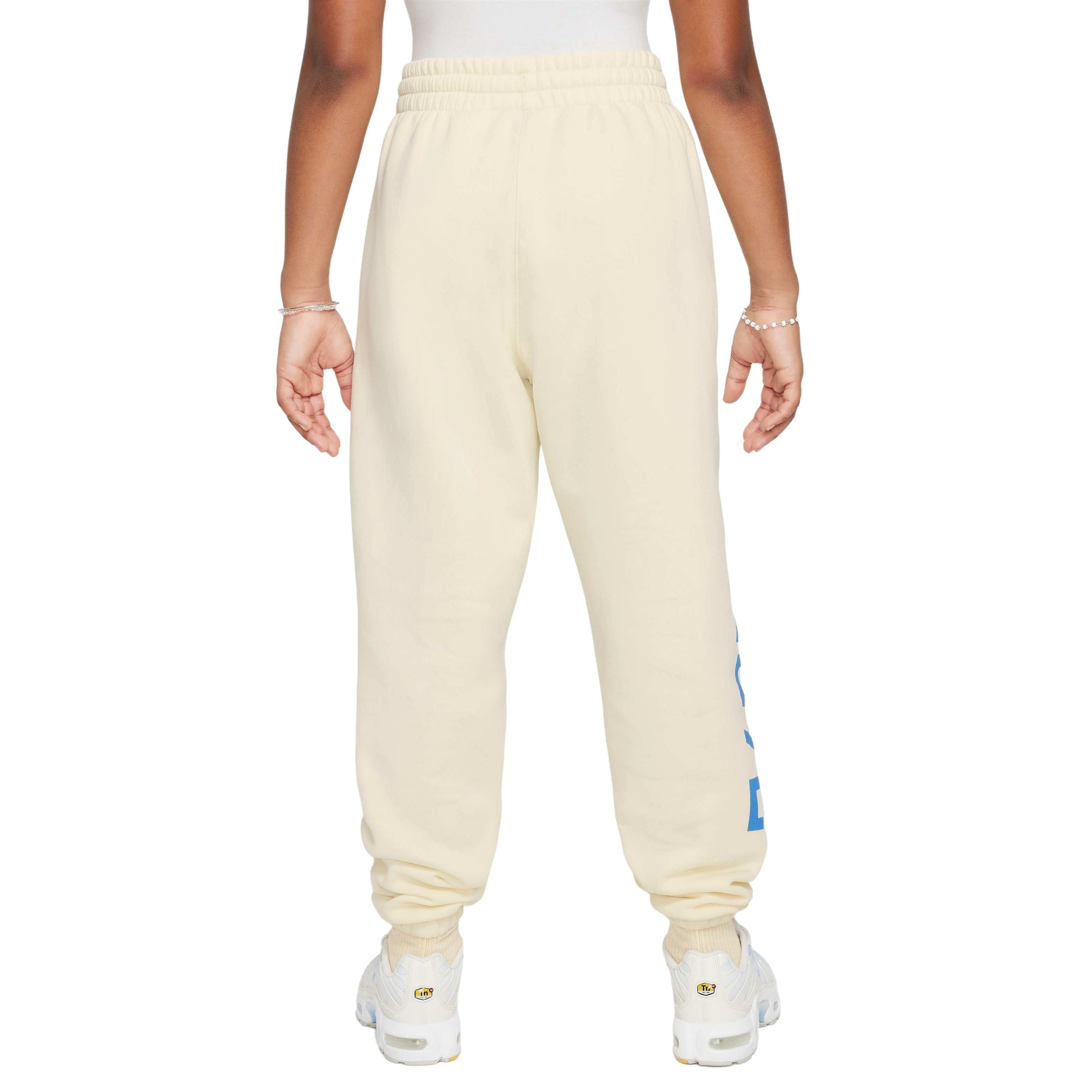 Nike Big Girls' Sportswear Club Fleece Graphic Loose Pants - WHITE Thumbnail View 2