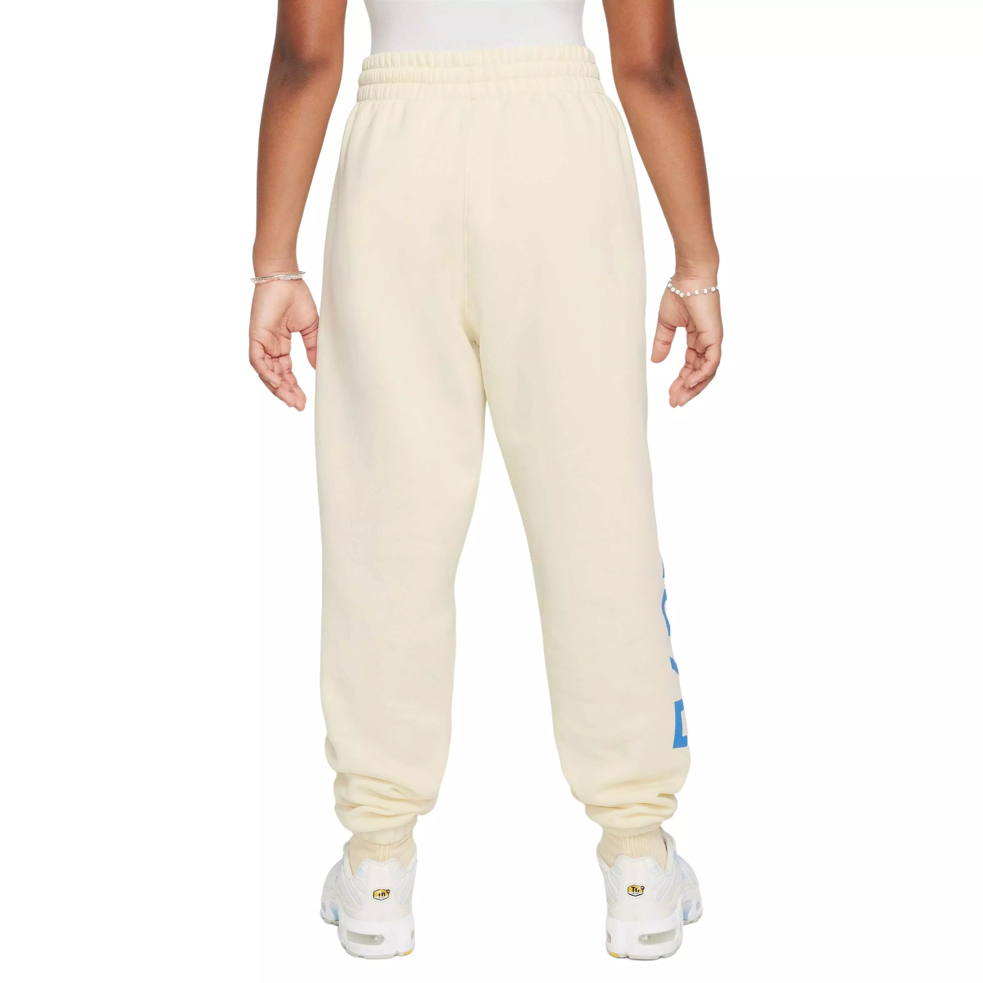 Nike Big Girls' Sportswear Club Fleece Graphic Loose Pants - WHITE