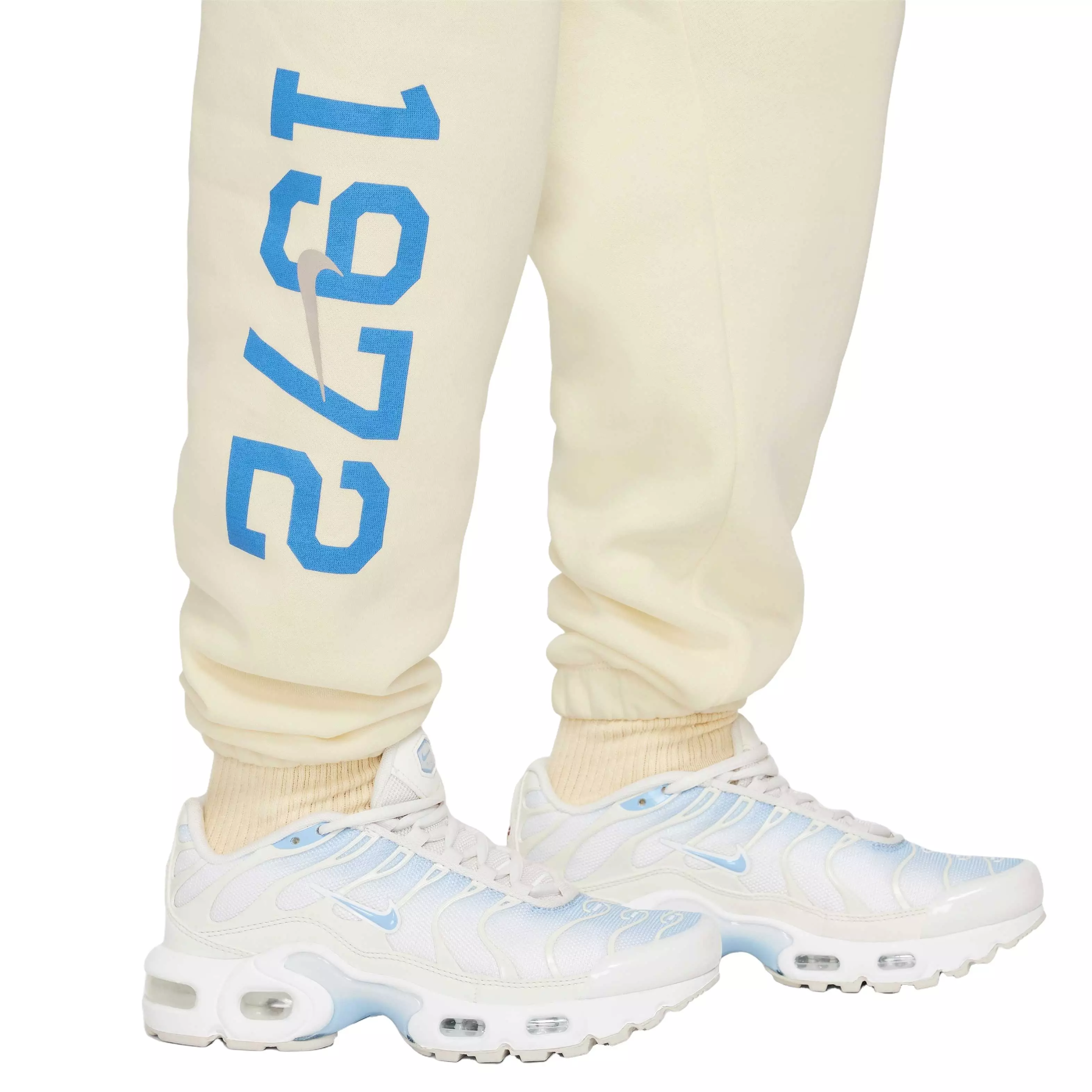 Nike Big Girls' Sportswear Club Fleece Graphic Loose Pants - WHITE