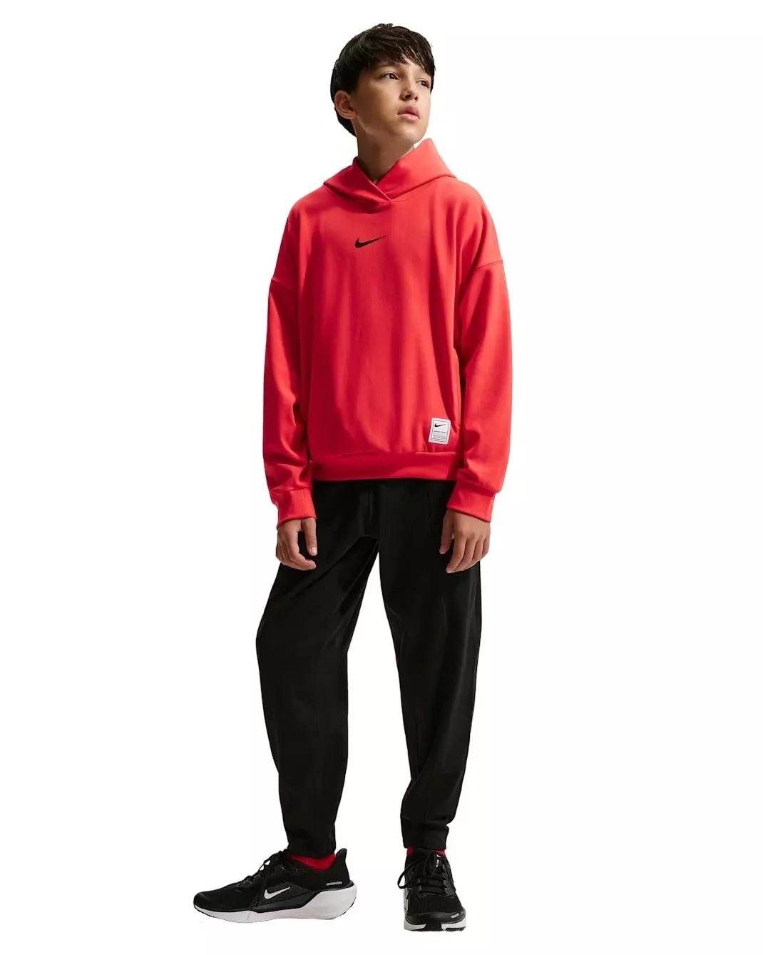Nike Big Boys' Pro Dri-FIT Fleece Pullover Hoodie - Red - RED