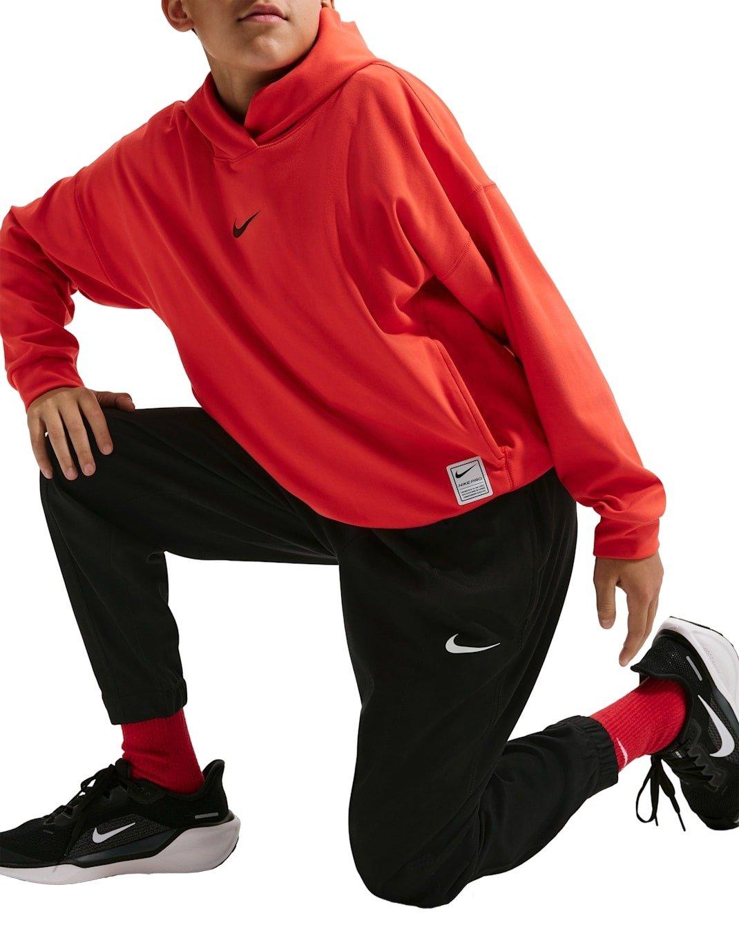 Nike Big Boys' Pro Dri-FIT Fleece Pants - Black - BLACK Thumbnail View 3