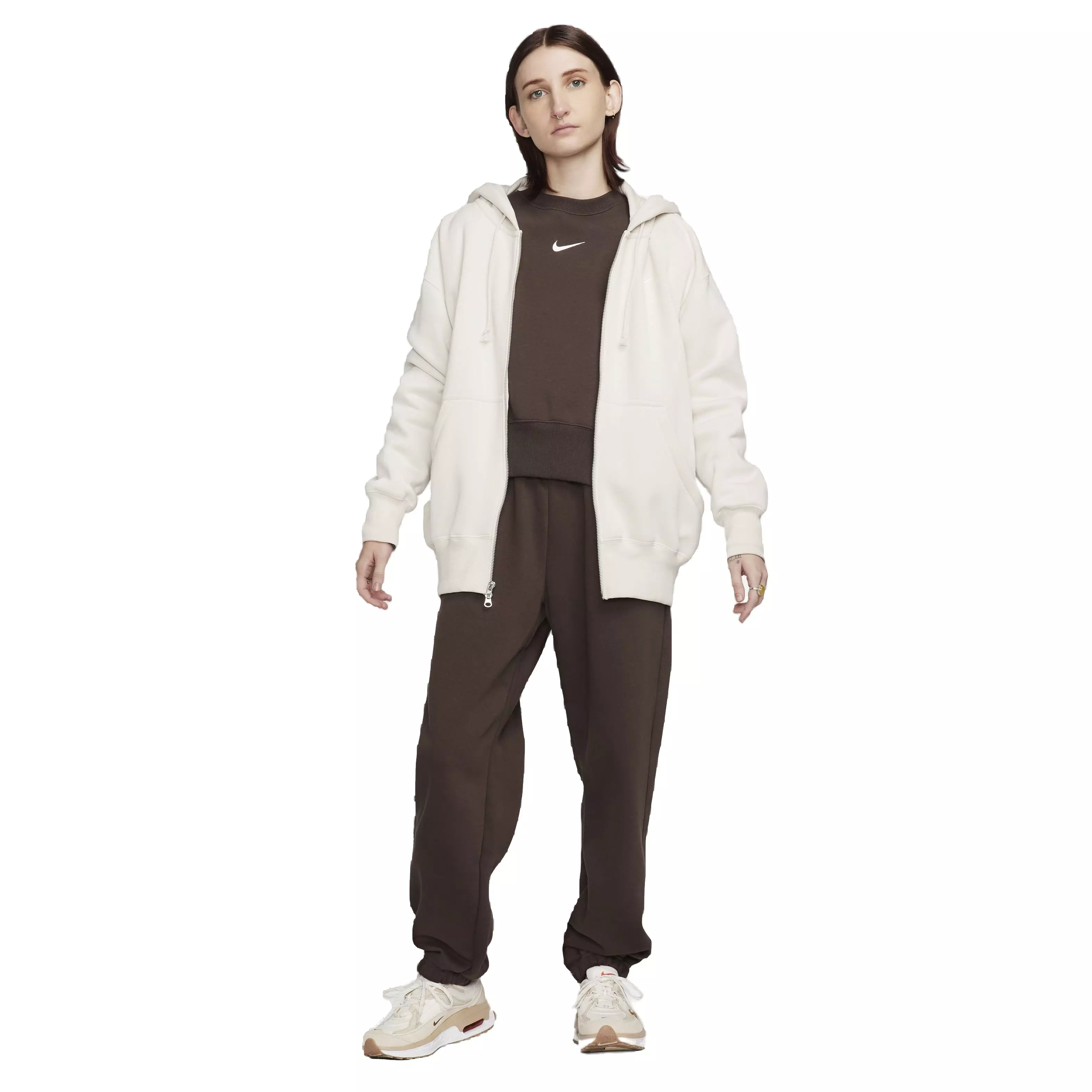 Nike Women's Sportswear Phoenix Fleece High-Rise Oversized Sweatpants - BROWN