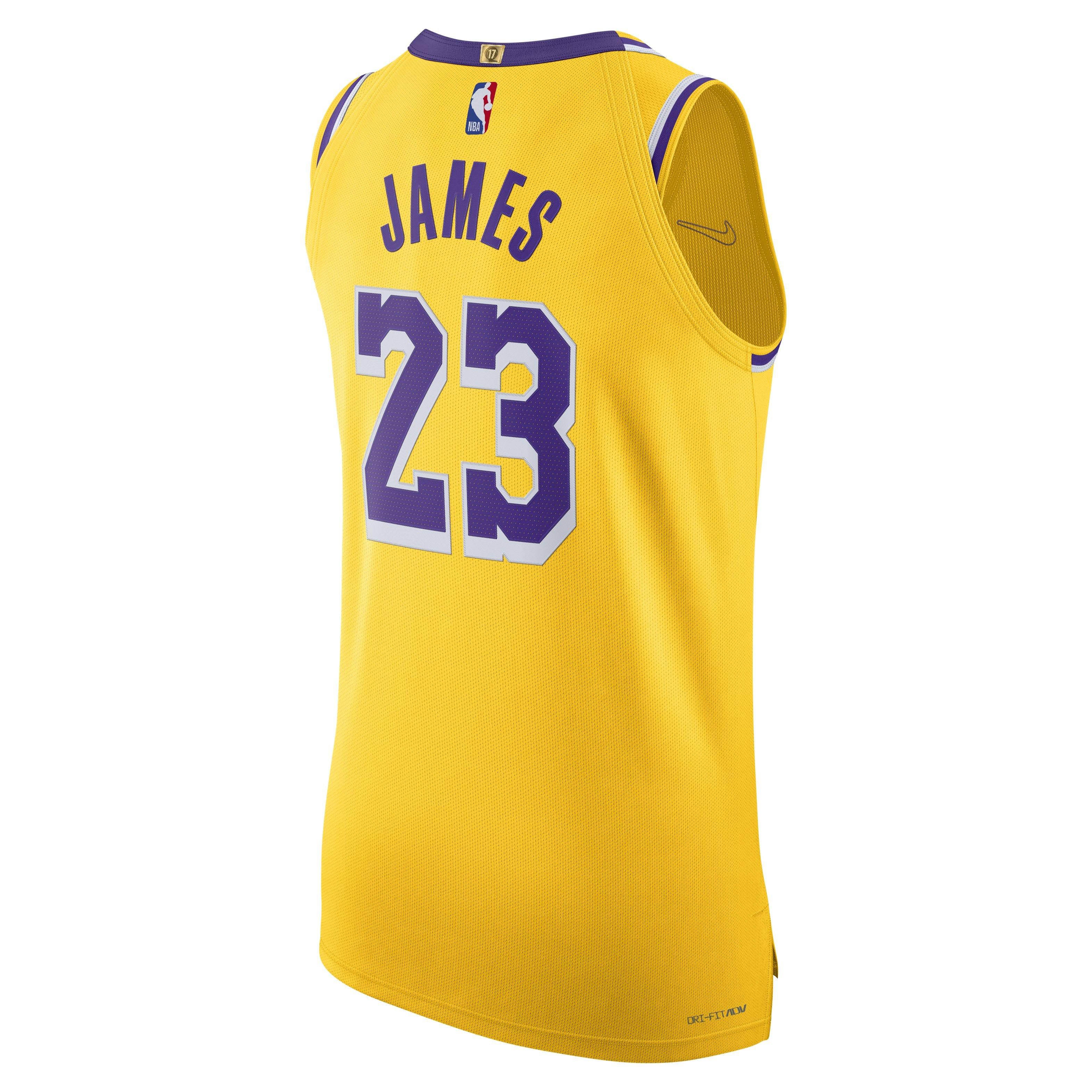 Nike Men's Los Angeles Lakers Dri-FIT NBA Swingman Jersey - Yellow - YELLOW Thumbnail View 2