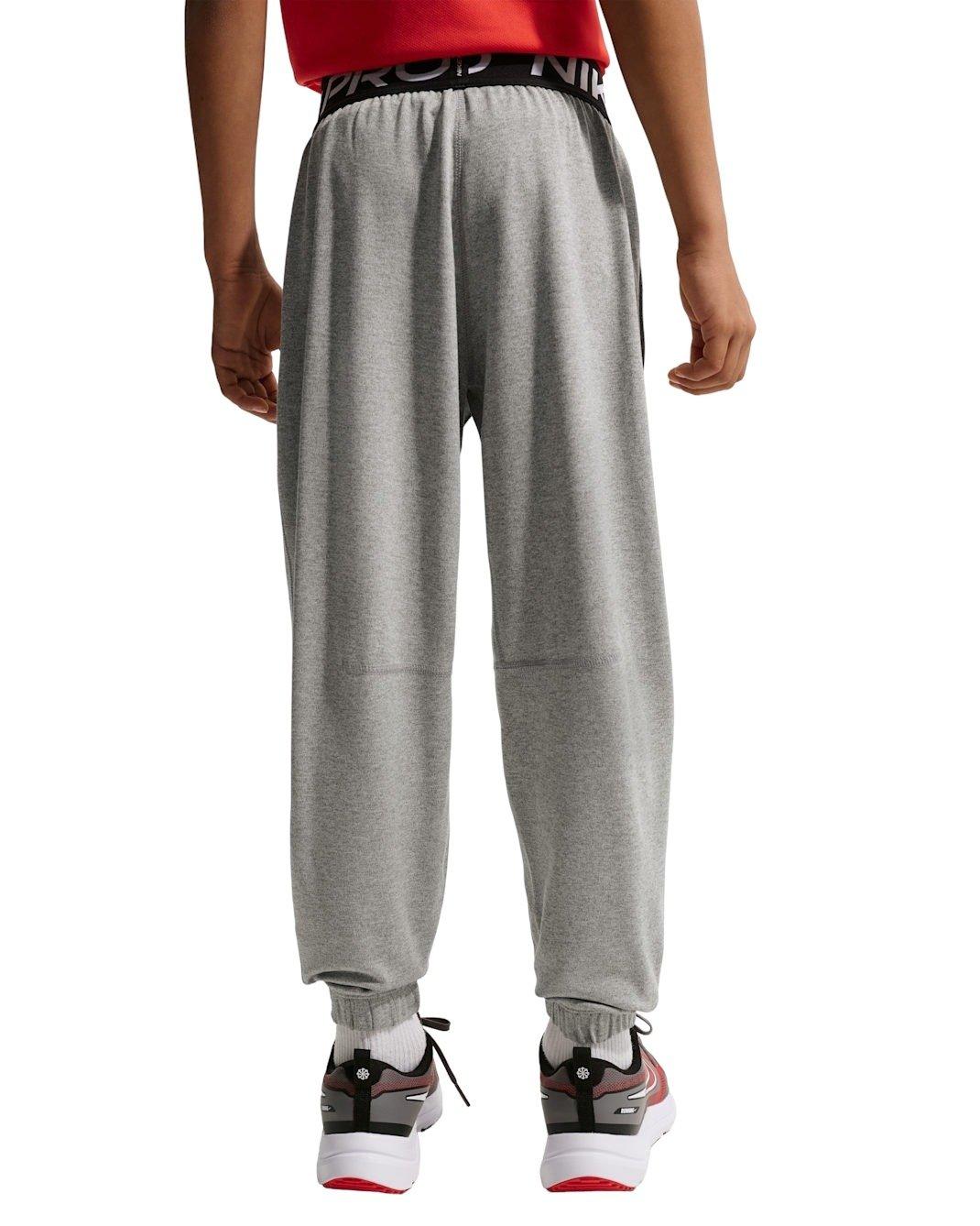 Nike Pro Dri-FIT Big Boys' Grey Fleece Pants