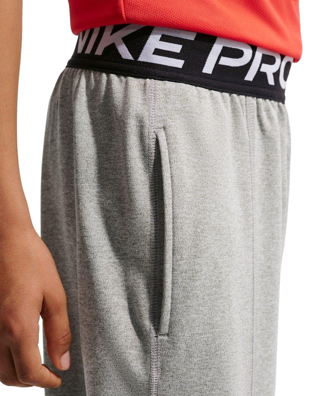 Nike Pro Dri-FIT Big Boys' Grey Fleece Pants