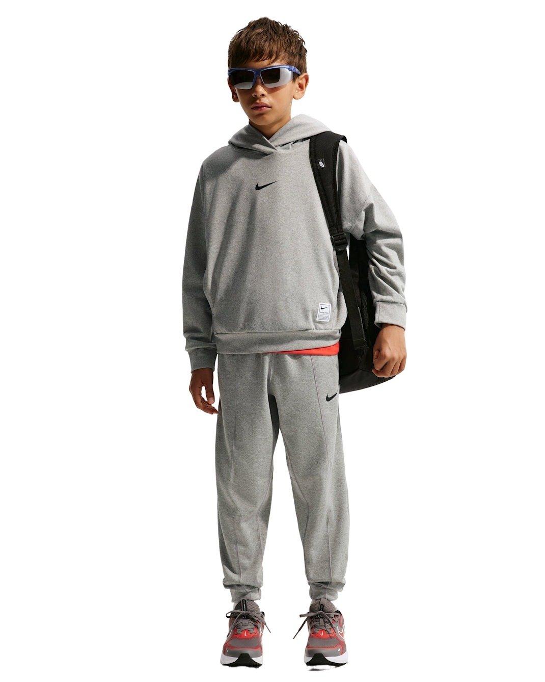 Nike Pro Dri-FIT Big Boys' Grey Fleece Pants