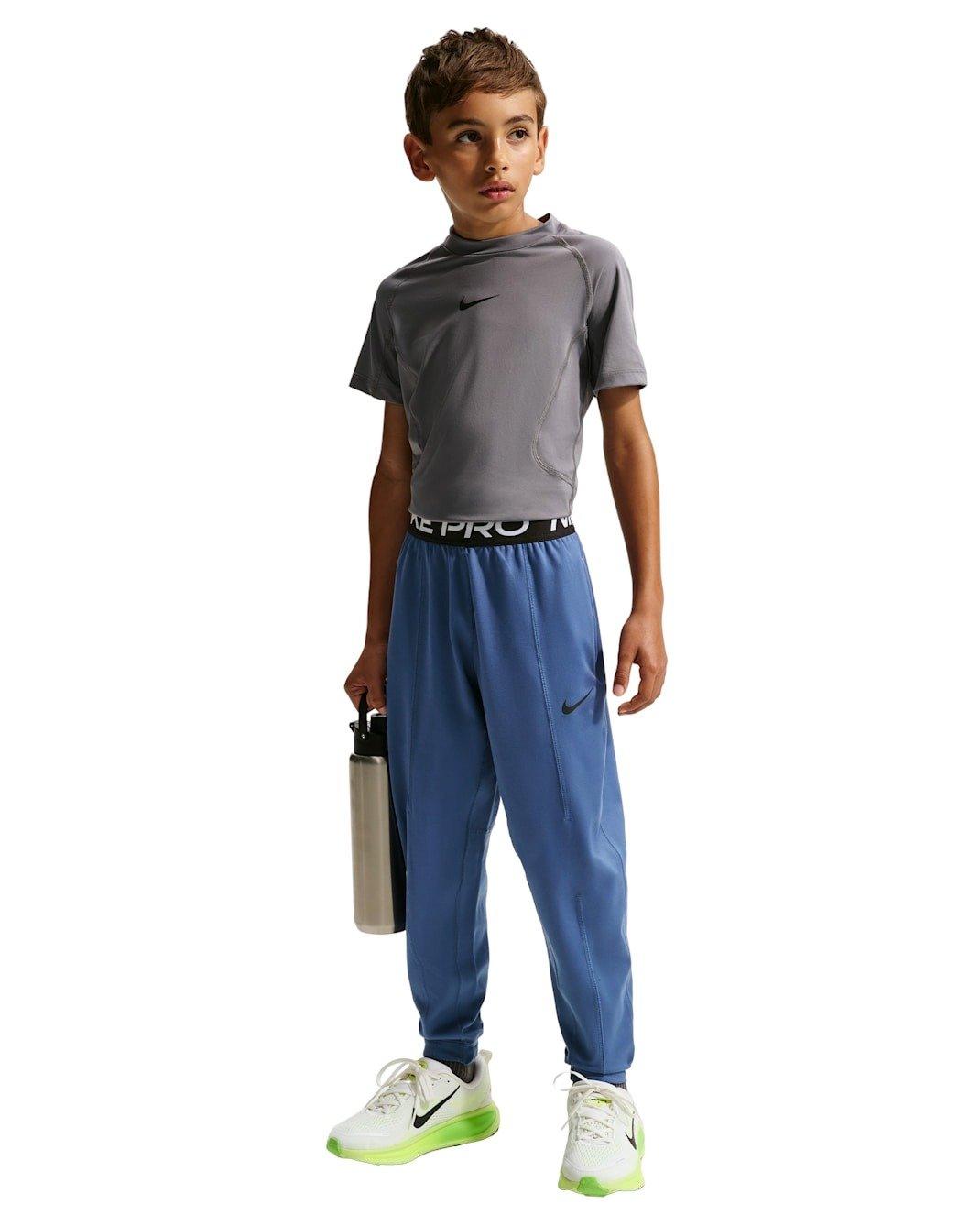 Nike Big Boys' Pro Dri-FIT Fleece Pants - Blue - BLUE Thumbnail View 4