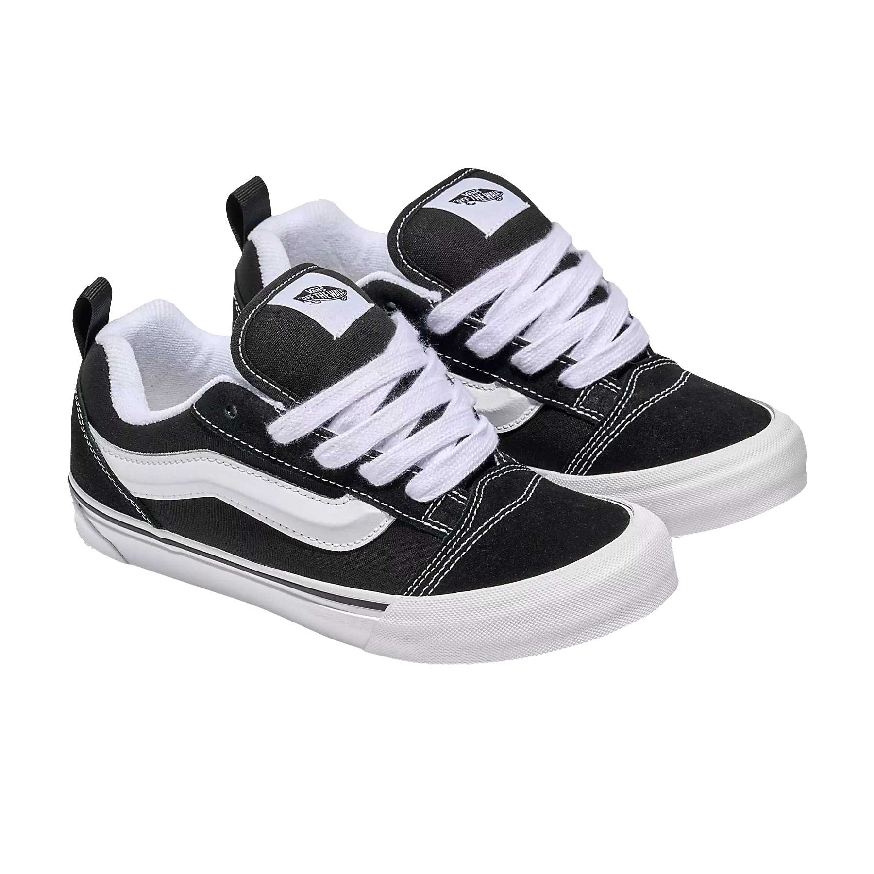 Vans Knu Skool "Black/True White" Grade School Boys' Shoe - BLACK/WHITE