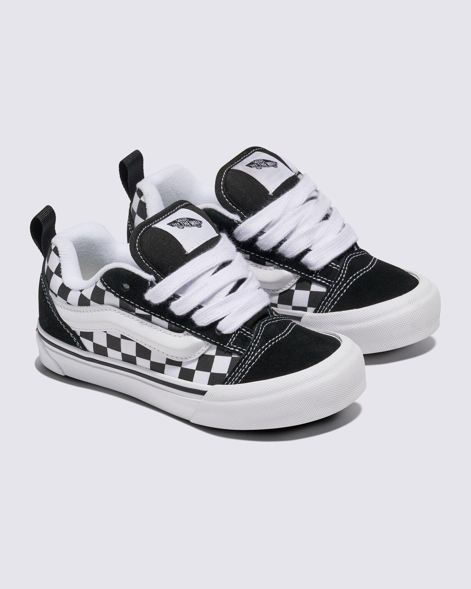 Vans Knu Skool Checkerboard Grade School Kids' "Black/White" Shoe​