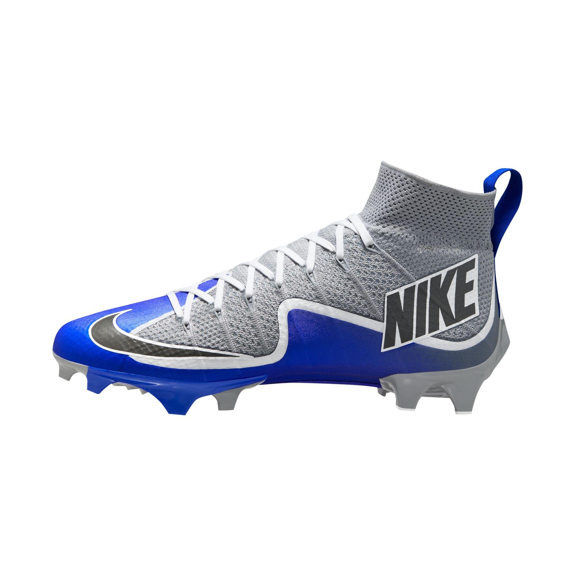 Nike Vapor Edge 360 Untouchable "Wolf Grey/Racer Blue" Men's Football Cleat - GREY/BLUE Thumbnail View 4