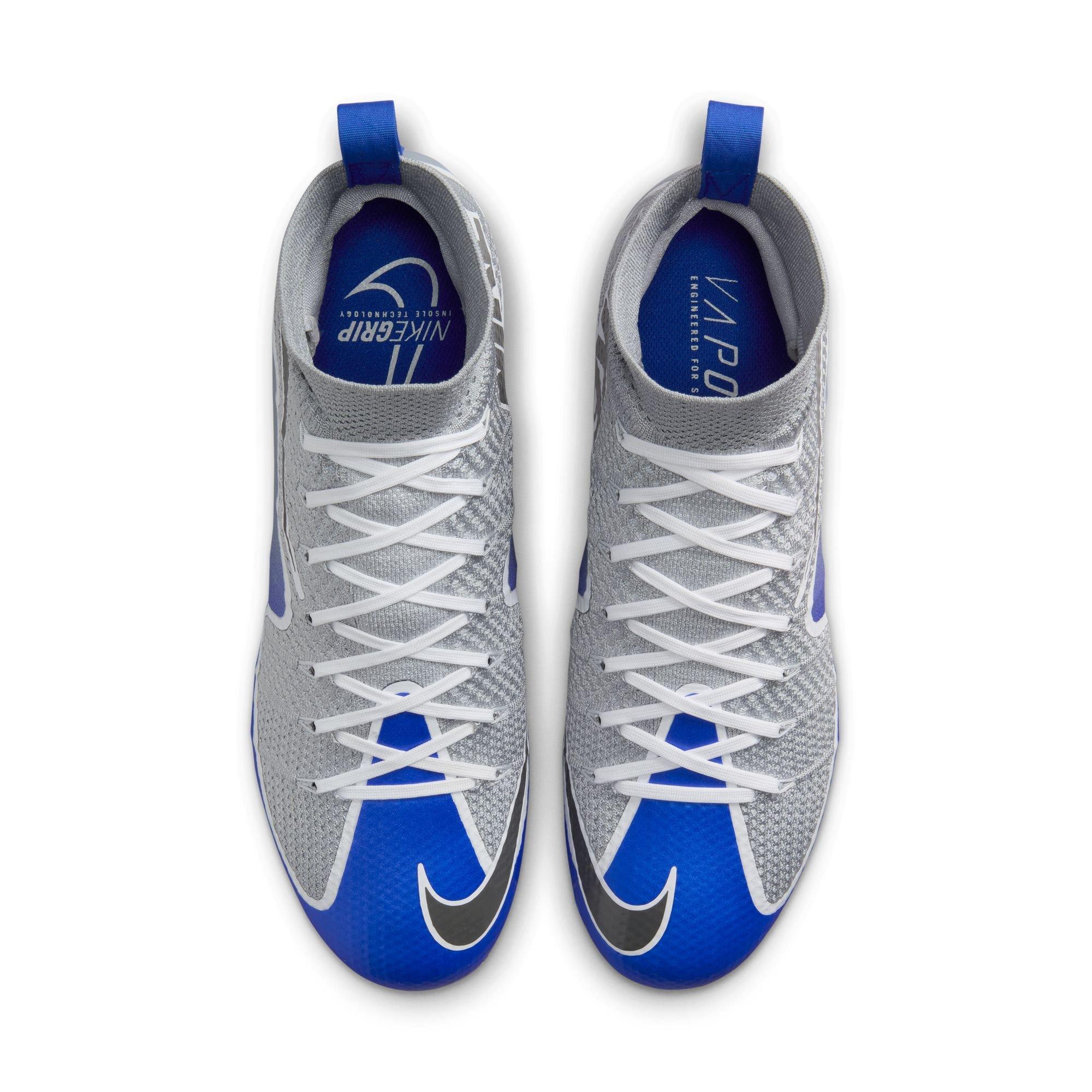 Nike Vapor Edge 360 Untouchable "Wolf Grey/Racer Blue" Men's Football Cleat - GREY/BLUE Thumbnail View 6