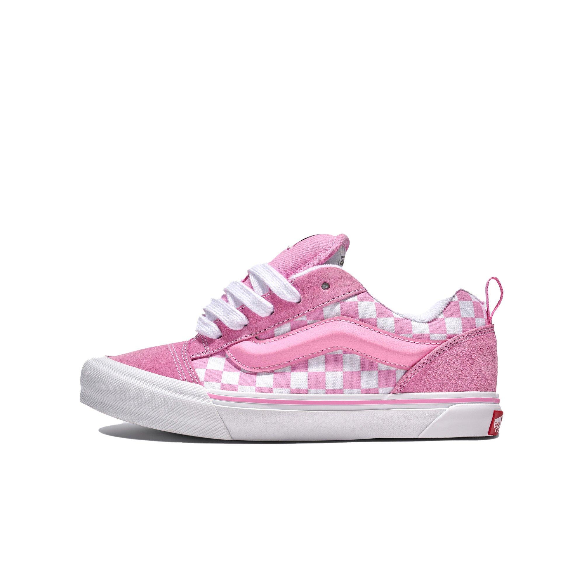 Vans Knu Skool Checkerboard Grade School Girls' "Pink/White" Shoe