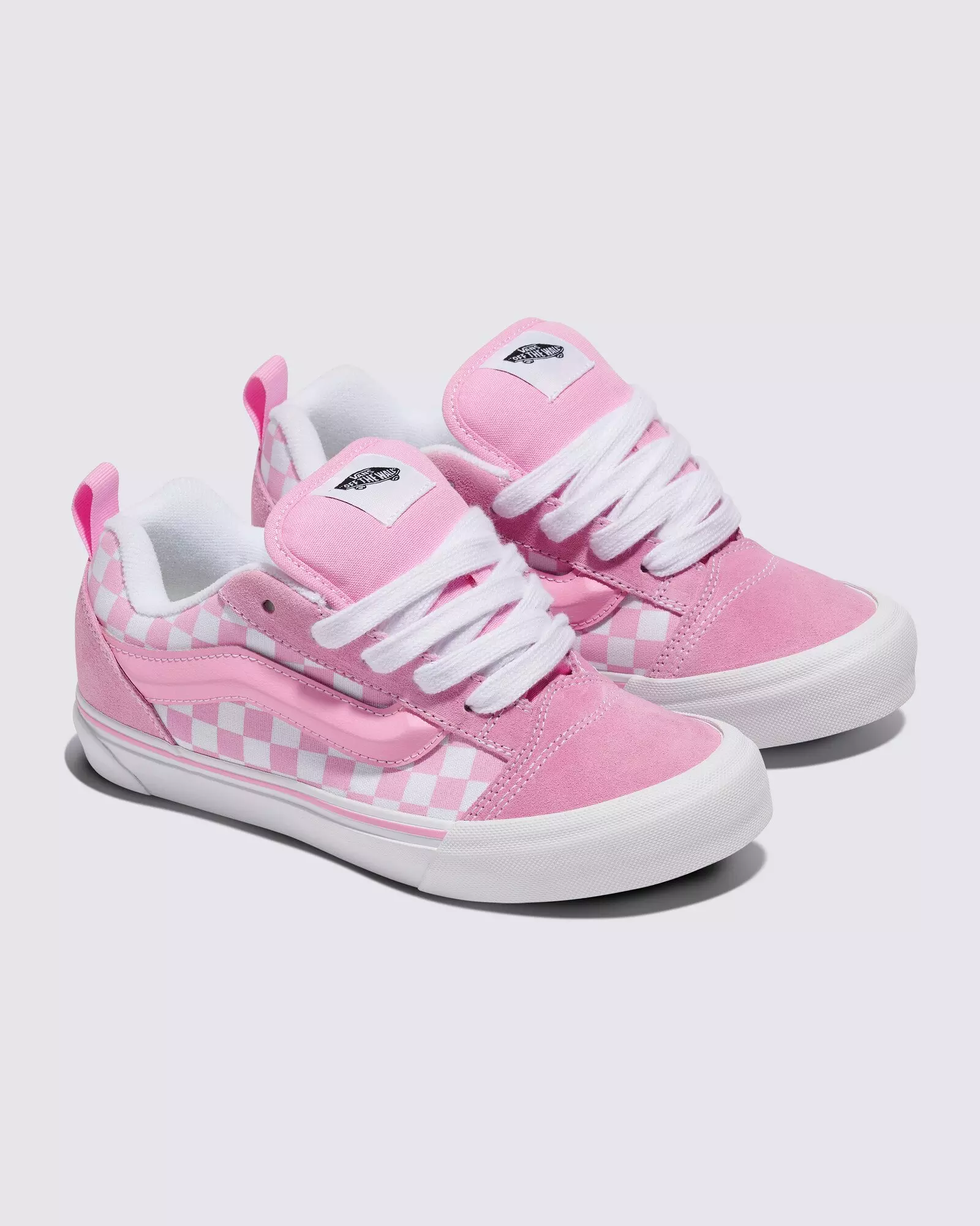 Vans Knu Skool Checkerboard "Pink/White" Preschool Girls' Shoe - PINK/WHITE