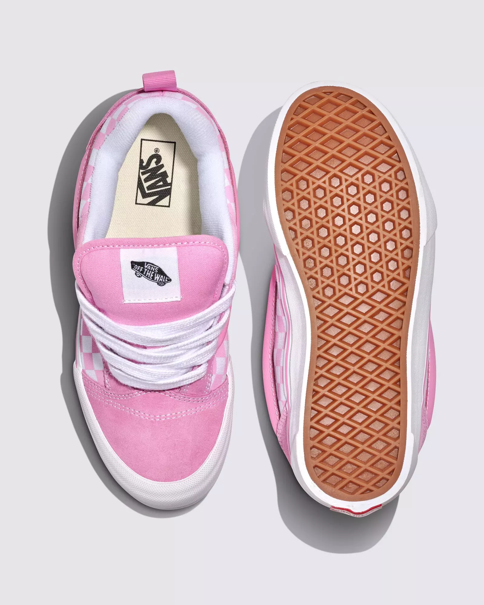 Vans Knu Skool Checkerboard "Pink/White" Preschool Girls' Shoe - PINK/WHITE