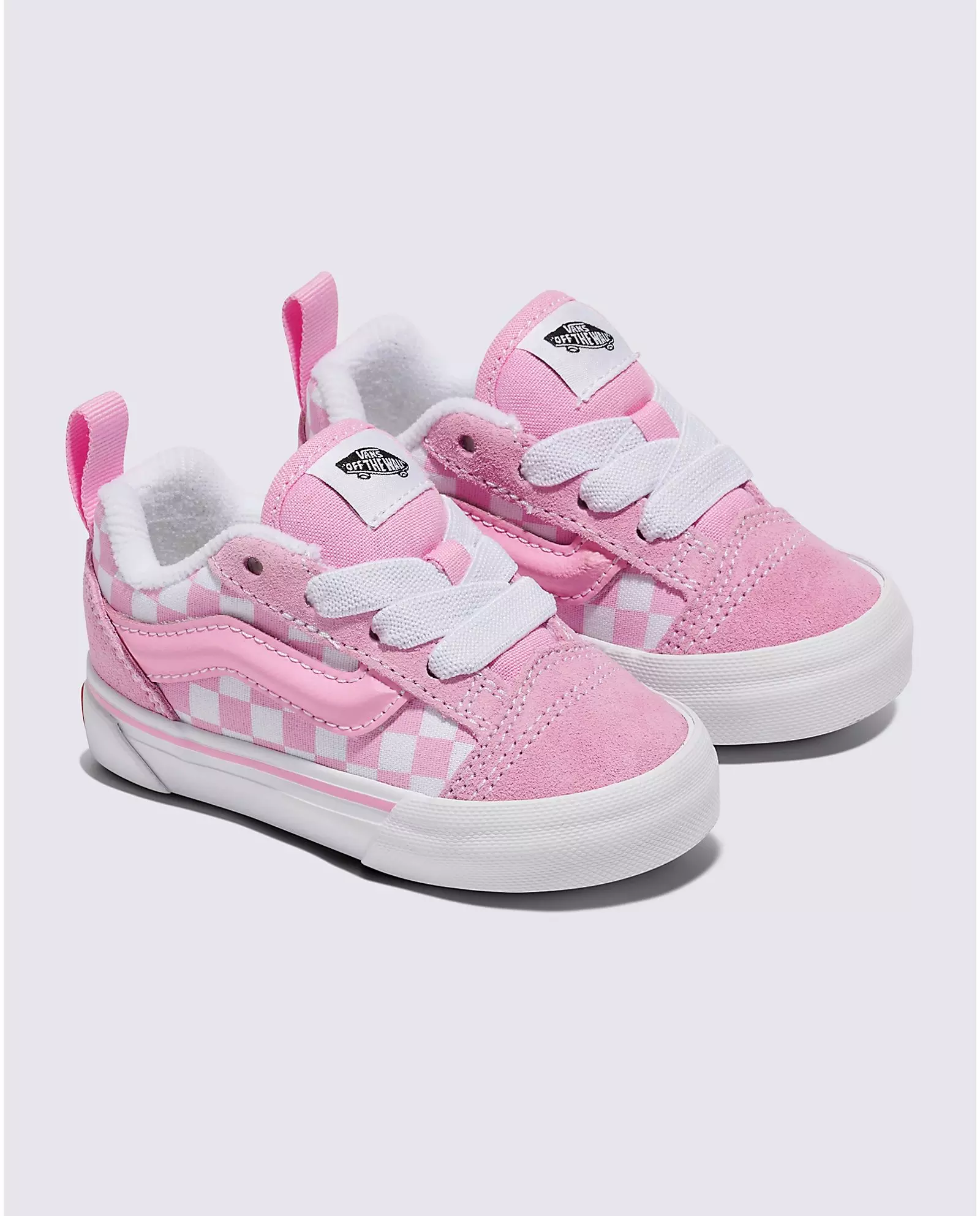 Vans Knu Skool Checkerboard "Pink/White" Toddler Girls' Shoe - PINK/WHITE