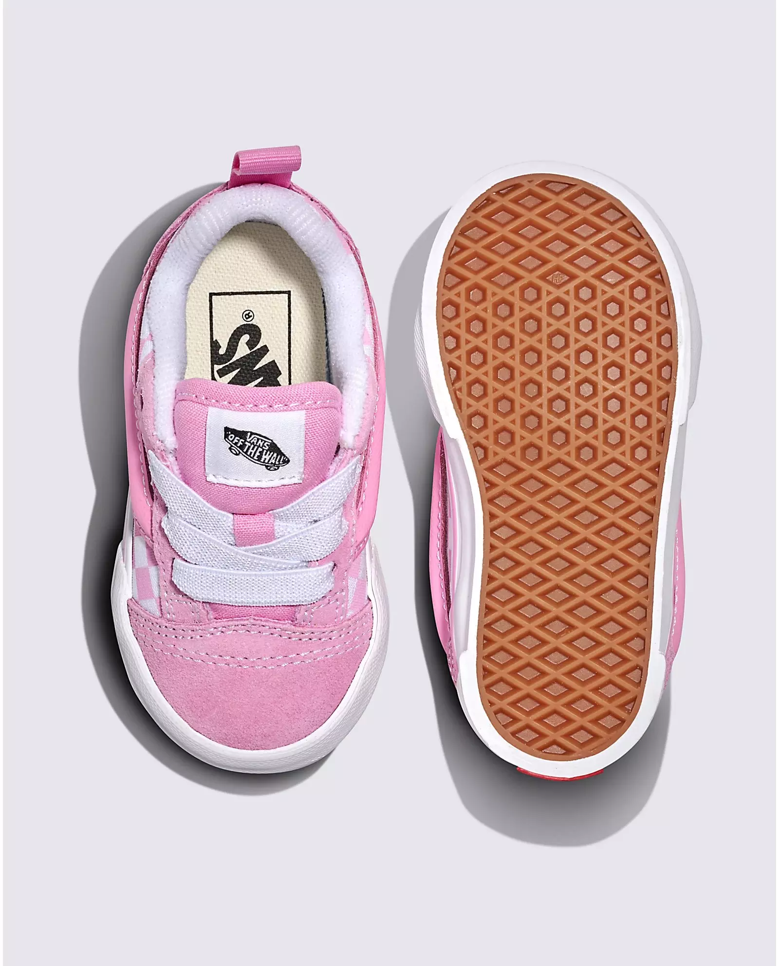 Vans Knu Skool Checkerboard "Pink/White" Toddler Girls' Shoe - PINK/WHITE