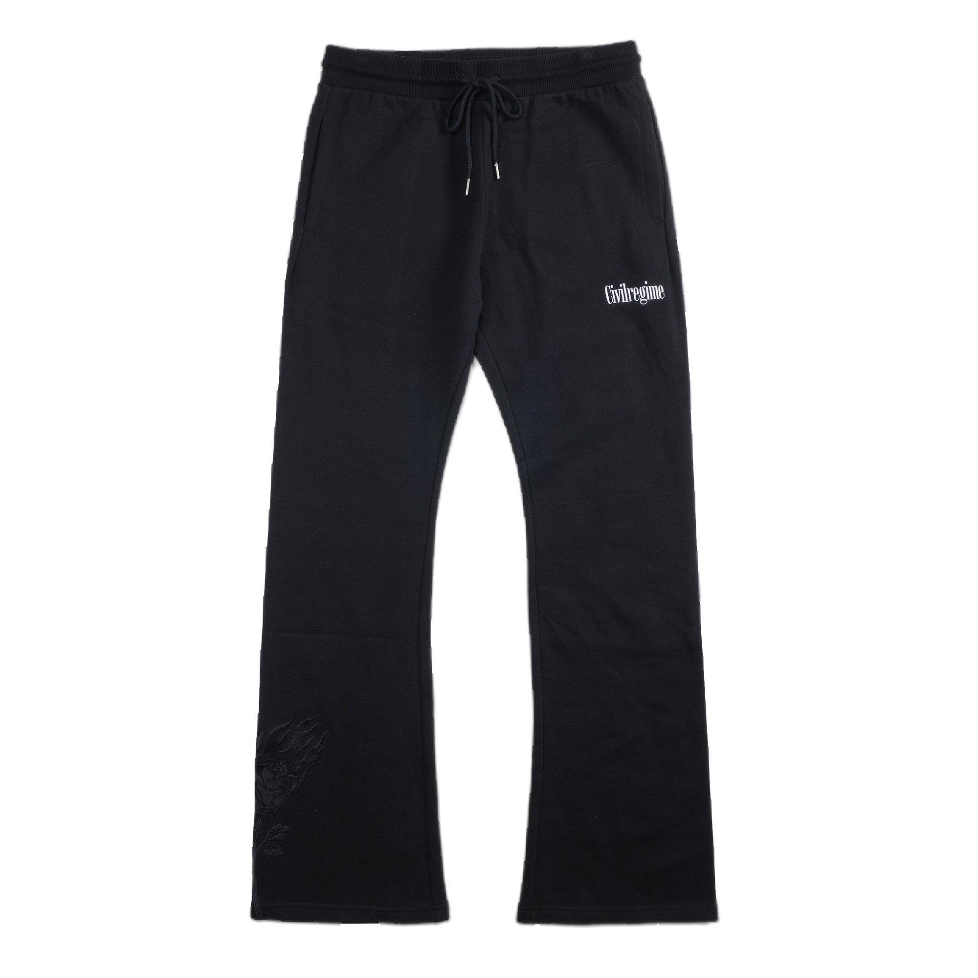 Civil Regime Men's Forever Rose Flare Joggers-Black - BLACK Thumbnail View 1