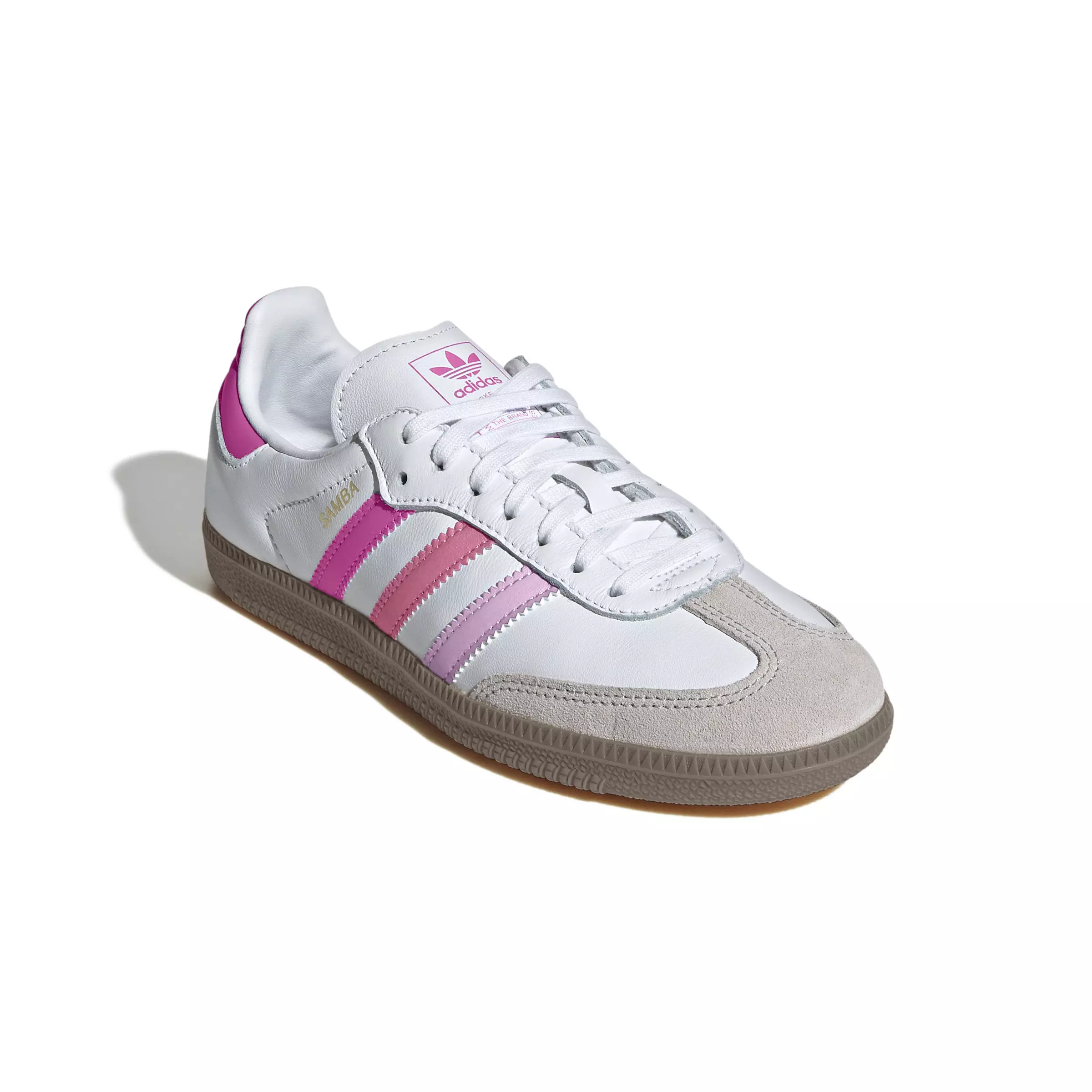 adidas Originals Samba OG "White/Orchid Fusion/Rose Tone" Grade School Girls' Shoe - WHITE/PINK