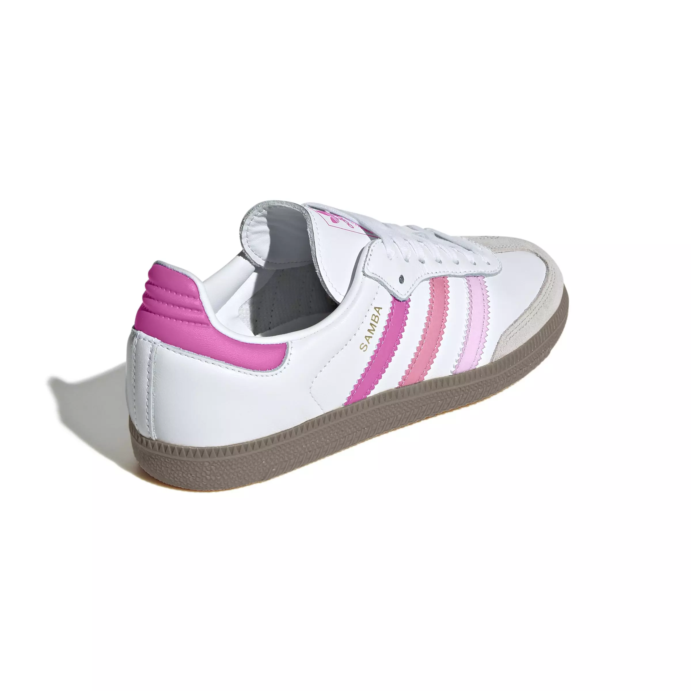 adidas Originals Samba OG "White/Orchid Fusion/Rose Tone" Grade School Girls' Shoe - WHITE/PINK