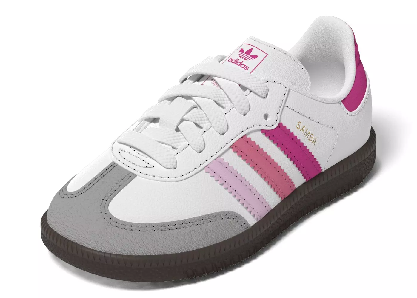adidas Originals Samba OG "White/Orchid Fusion/Rose Tone" Toddler Girls' Shoe - WHITE/PINK