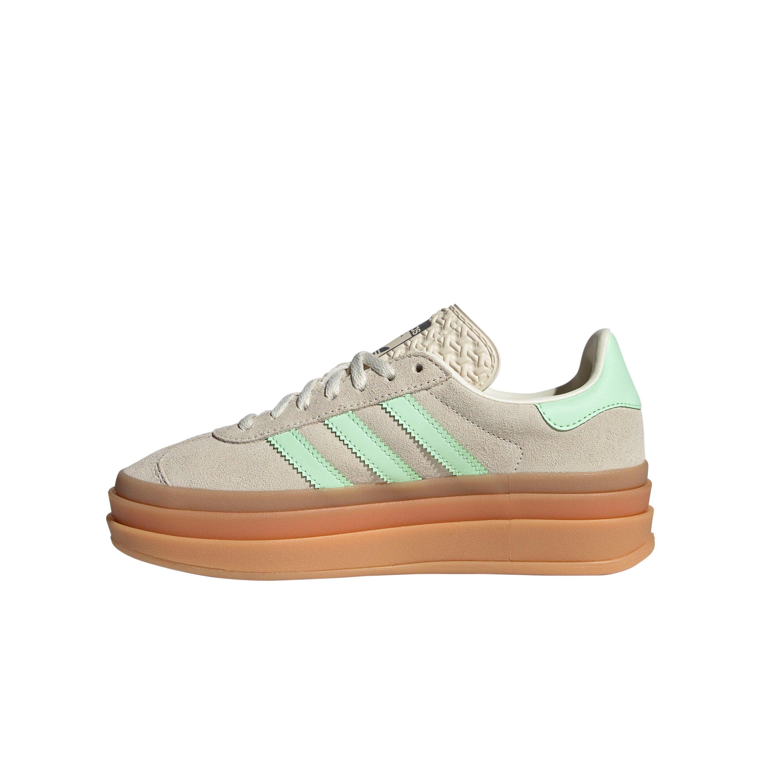 adidas Originals Gazelle Bold Grade School Girls' "Wonder White/Semi Green Spark/Cream White" Shoe