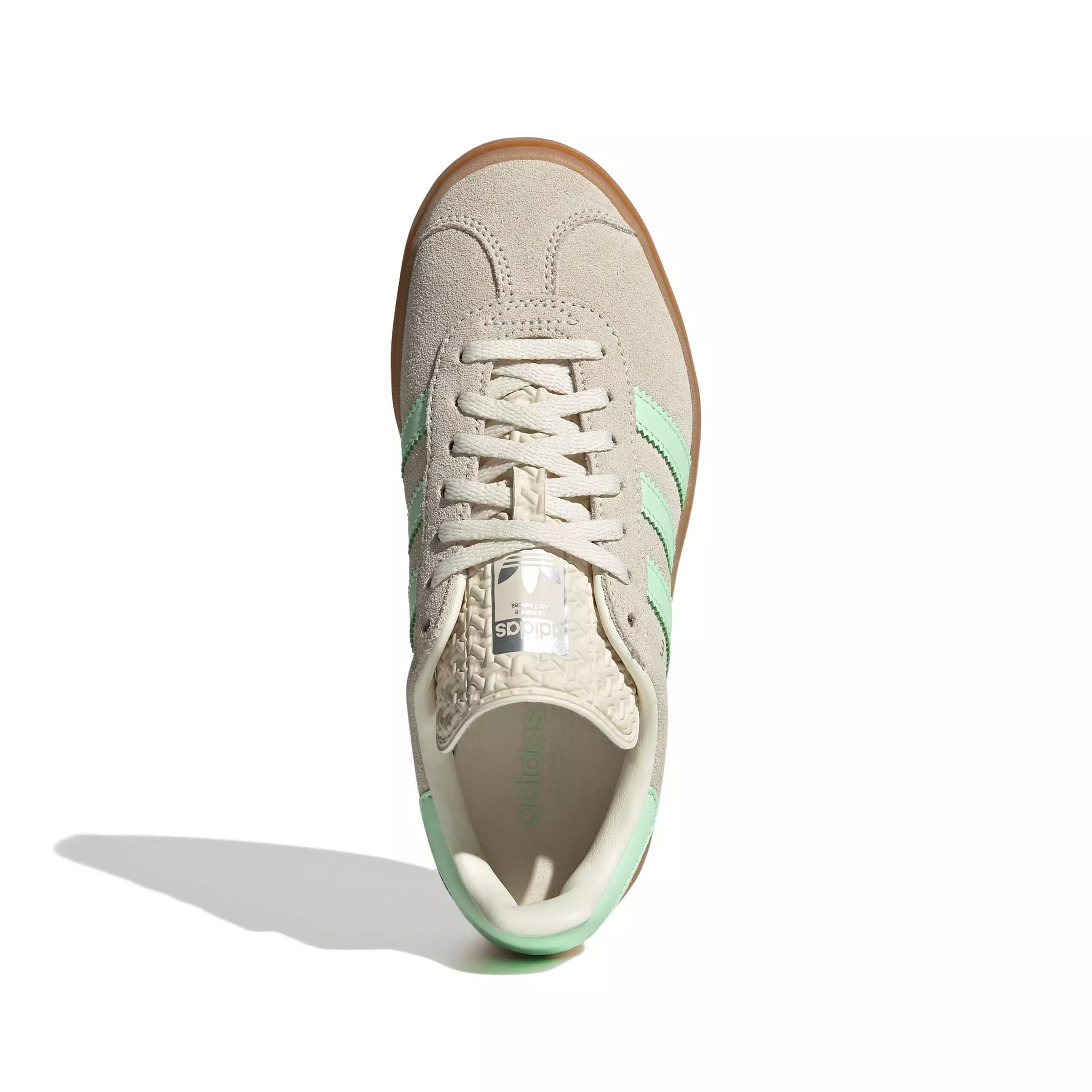 adidas Originals Gazelle Bold "Wonder White/Semi Green Spark/Cream White" Grade School Girls' Shoe - WHITE/GREEN